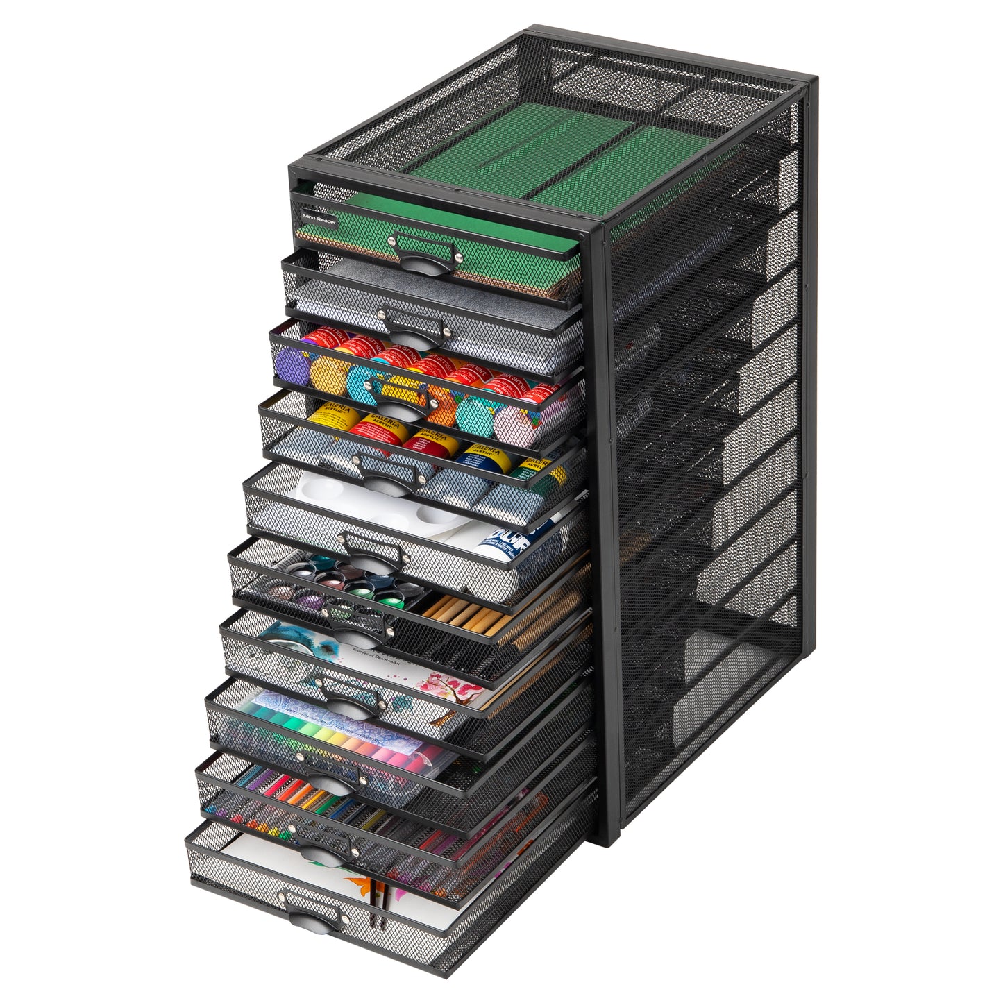 Mind Reader File Storage Drawers, Desk Organizer, Multi-Purpose, Crafts, Office, Metal Mesh, 10.75"L x 14"W x 21.25"H