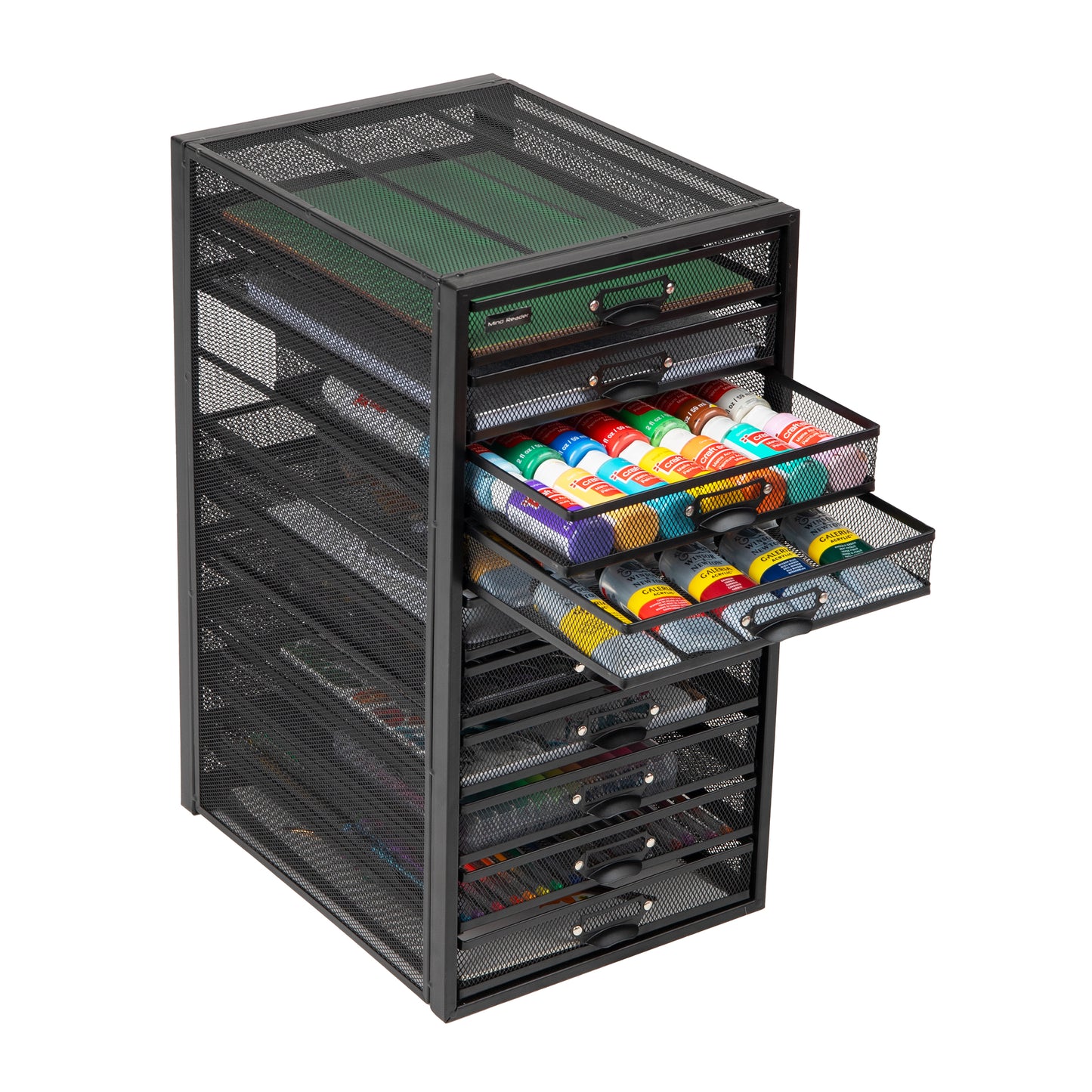 Mind Reader File Storage Drawers, Desk Organizer, Multi-Purpose, Crafts, Office, Metal Mesh, 10.75"L x 14"W x 21.25"H