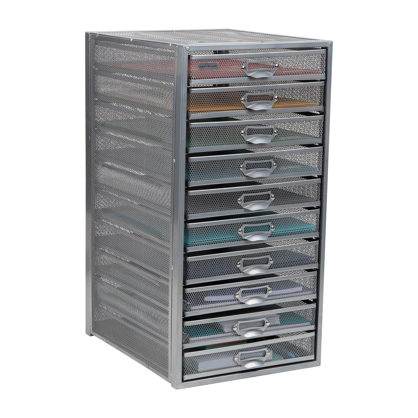 Mind Reader File Storage Drawers, Desk Organizer, Multi-Purpose, Crafts, Office, Metal Mesh, 10.75"L x 14"W x 21.25"H