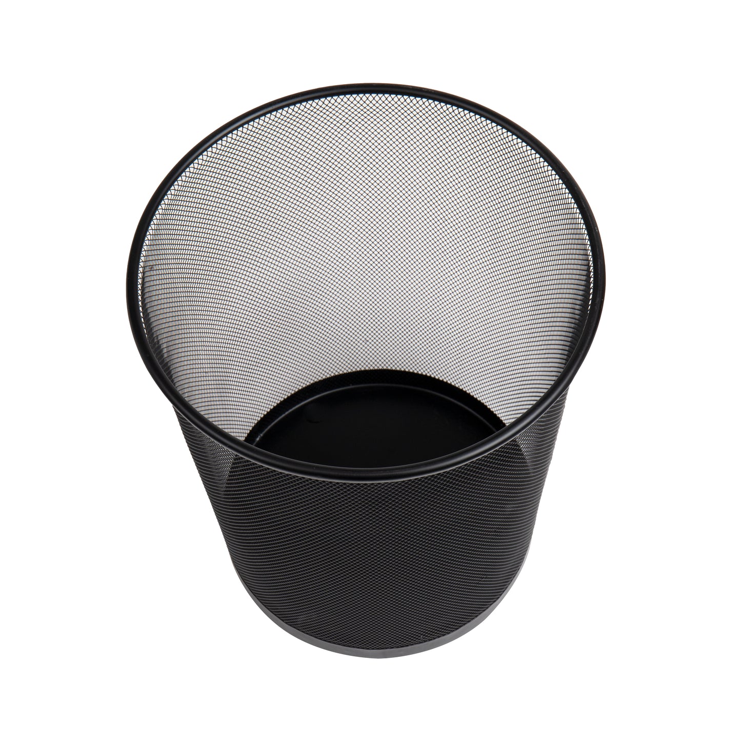 Mind Reader Mesh Trash Can, 16.65L (4.4 gal), Waste Paper Basket, Round, Office, Metal Mesh, 11.5"L x 11.5"W x 13.75"H, Set of 2, Black