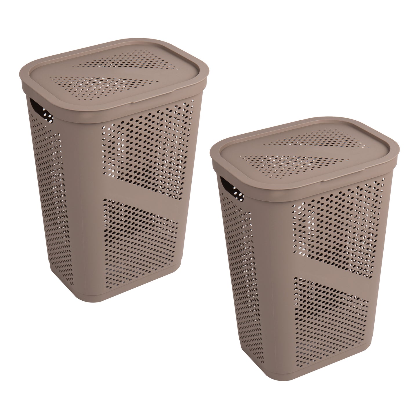 Mind Reader 60L Slim Laundry Hamper, Clothes Basket, Lid, Ventilated, Plastic, 17.25"L x 13.75"W x 23.5"H