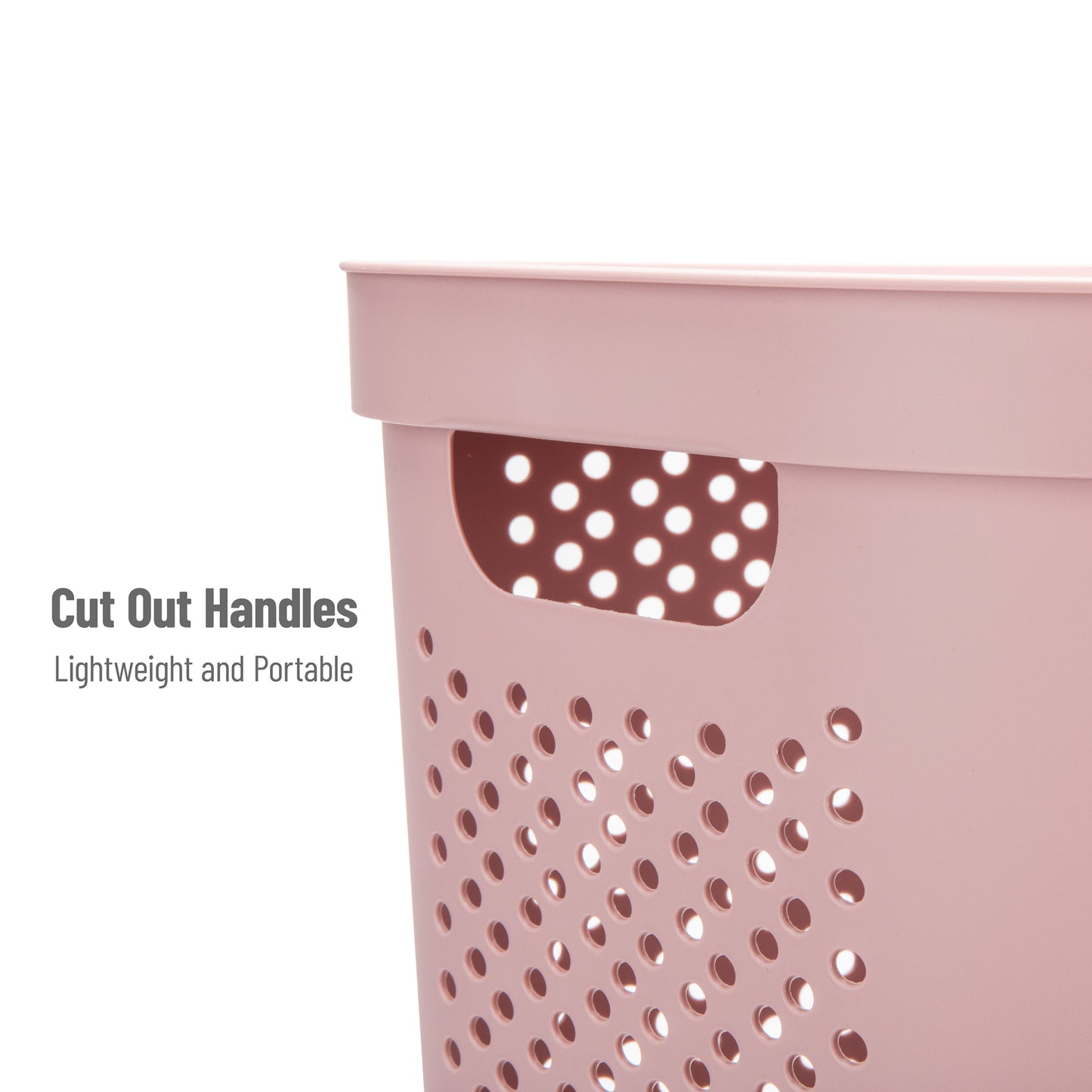 Mind Reader 60L Slim Laundry Hamper, Clothes Basket, Lid, Ventilated, Plastic, 17.25"L x 13.75"W x 23.5"H