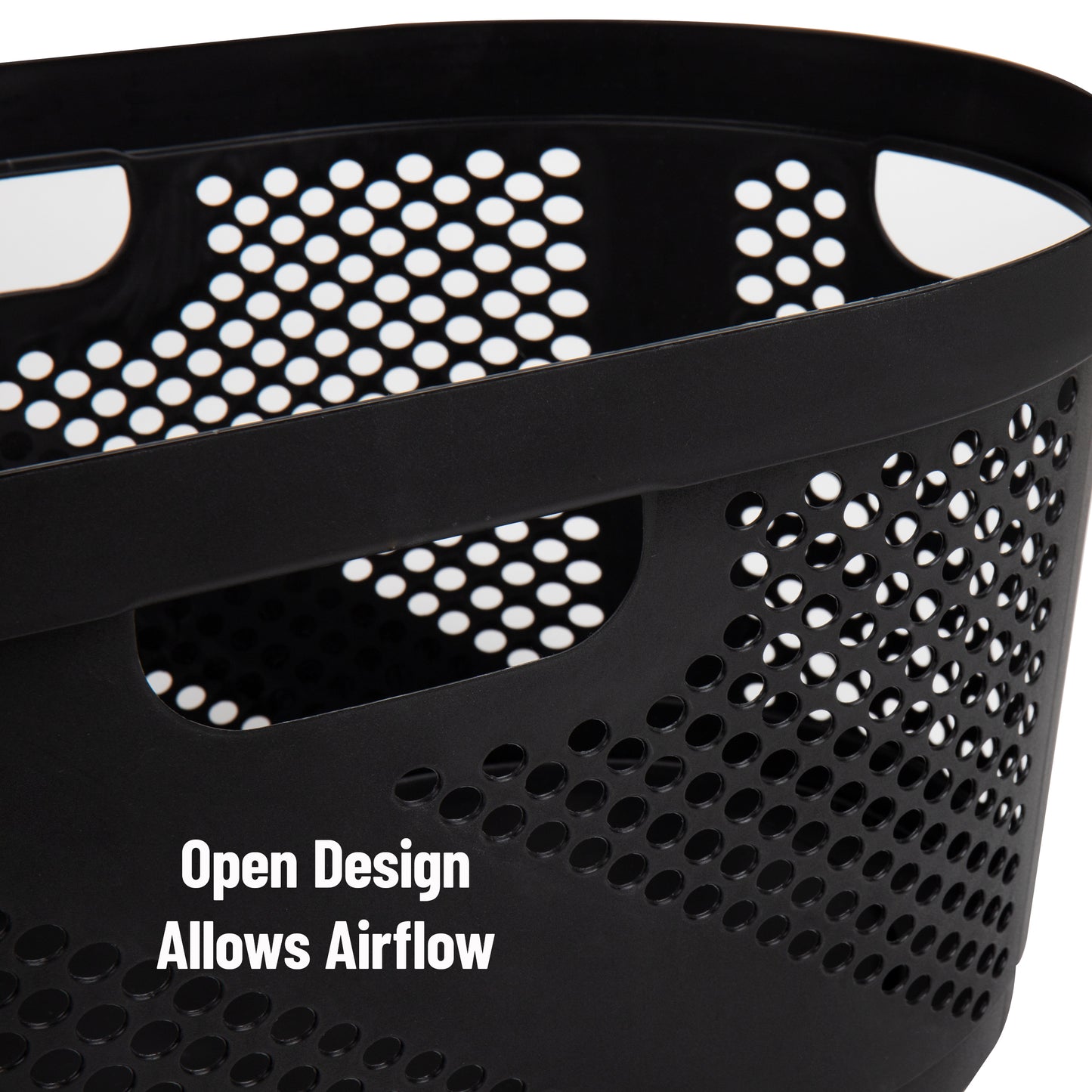 Mind Reader 40L Laundry Basket, Clothes Hamper, Ventilated, Plastic, 23"L x 14.5"W x 10.5"H