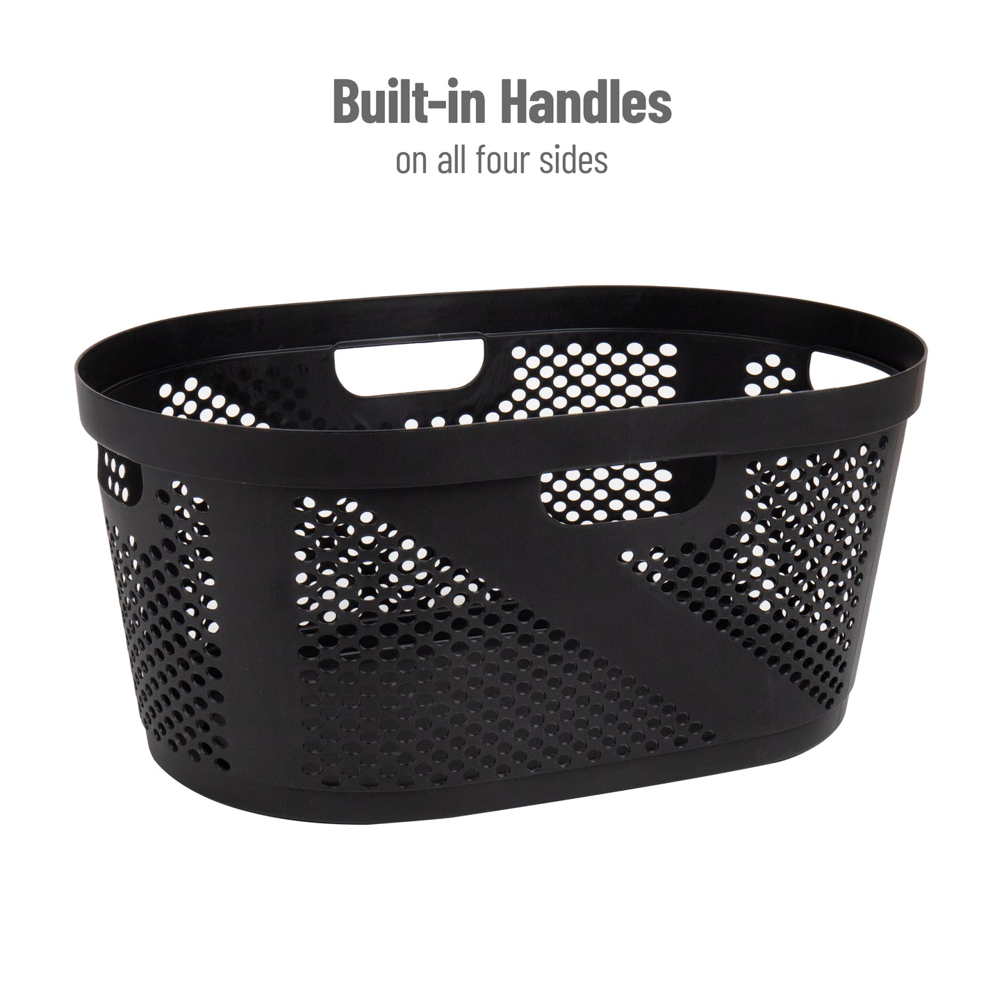 Mind Reader 40L Laundry Basket, Clothes Hamper, Ventilated, Plastic, 23"L x 14.5"W x 10.5"H