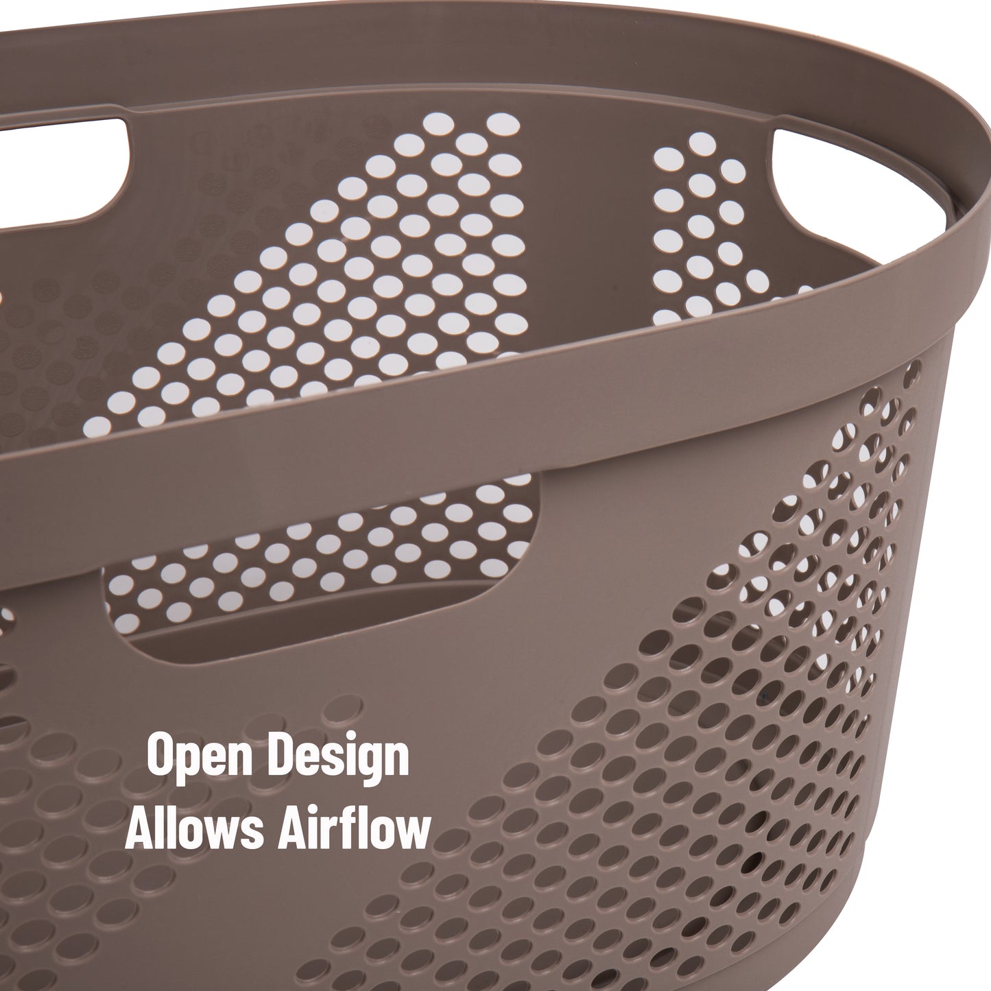 Mind Reader 40L Laundry Basket, Clothes Hamper, Ventilated, Plastic, 23"L x 14.5"W x 10.5"H
