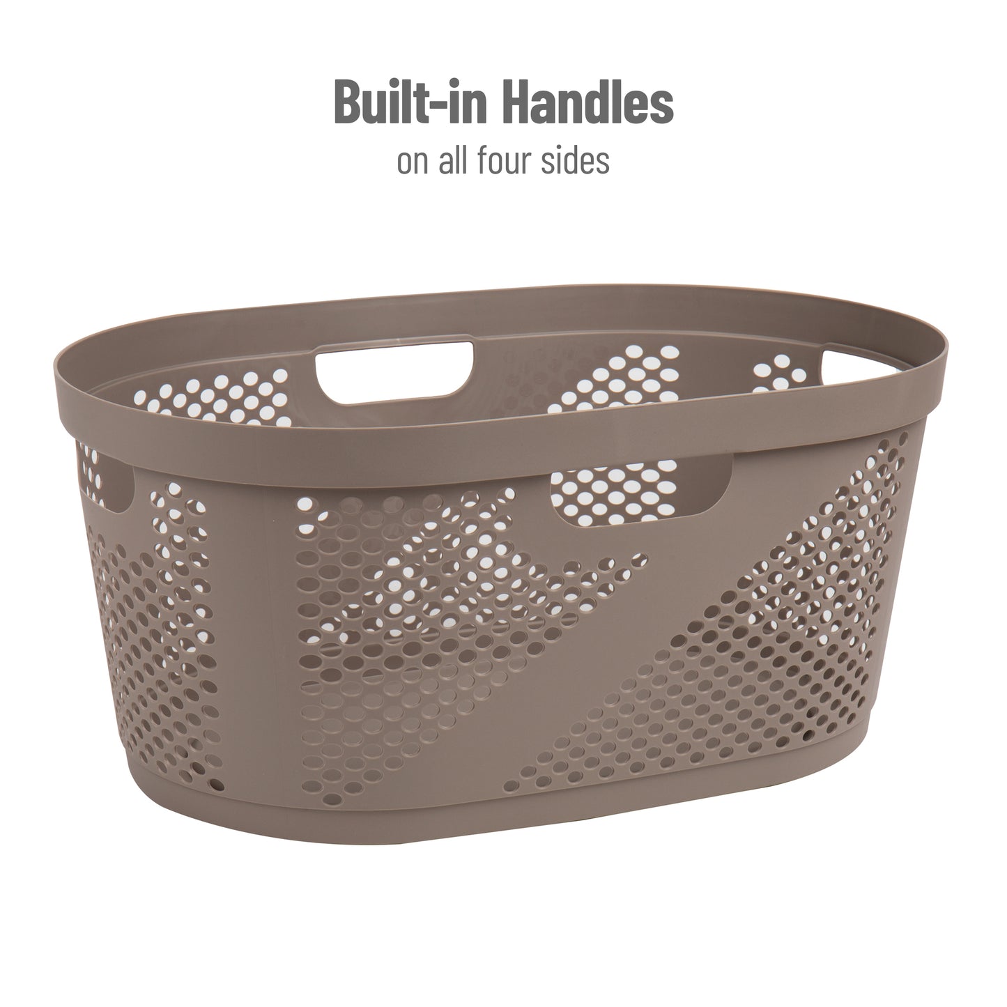 Mind Reader 40L Laundry Basket, Clothes Hamper, Ventilated, Plastic, 23"L x 14.5"W x 10.5"H
