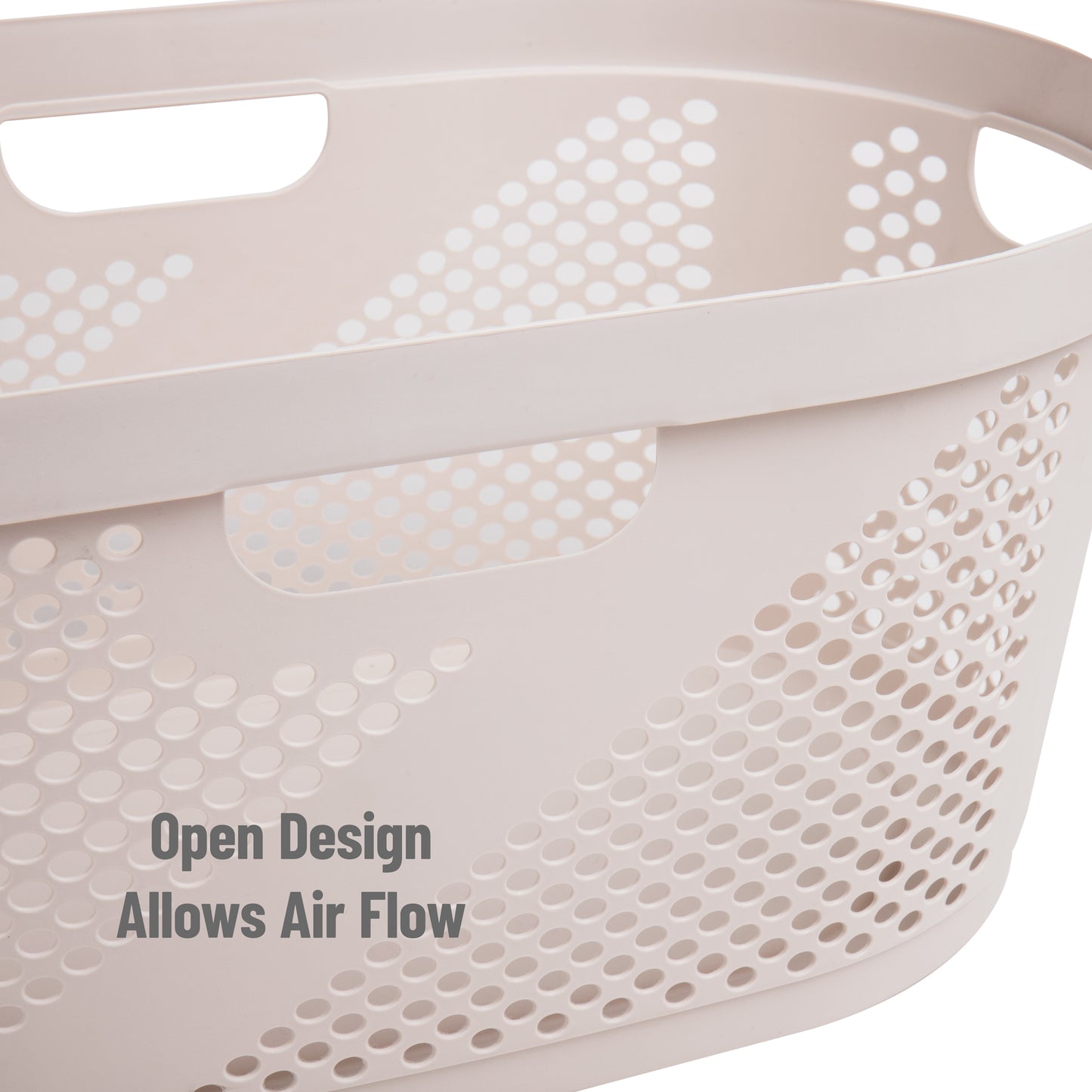 Mind Reader 40L Laundry Basket, Clothes Hamper, Ventilated, Plastic, 23"L x 14.5"W x 10.5"H