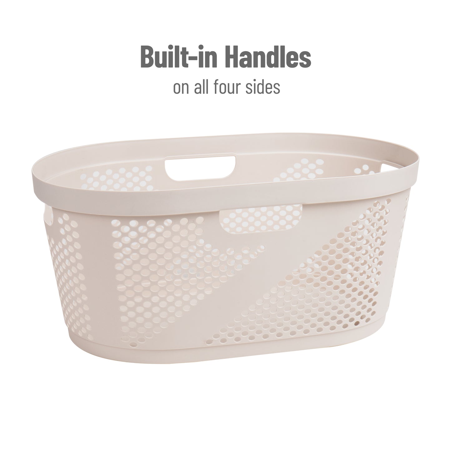 Mind Reader 40L Laundry Basket, Clothes Hamper, Ventilated, Plastic, 23"L x 14.5"W x 10.5"H