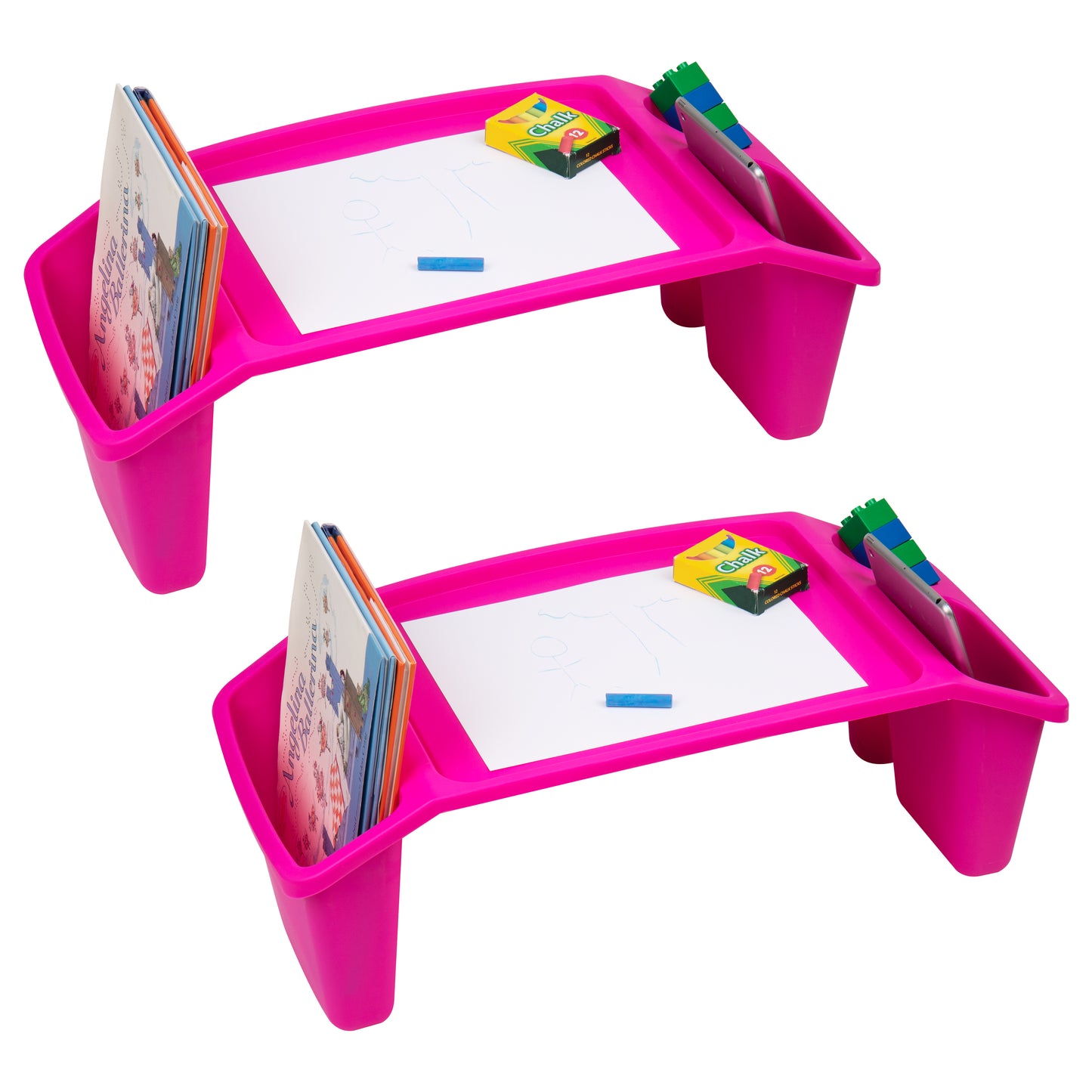 Mind Reader Kids Lap Desk, Activity Tray, Drawing, Stackable, Classroom, Portable, Plastic, 22.25"L x 10.75"W x 8.5"H