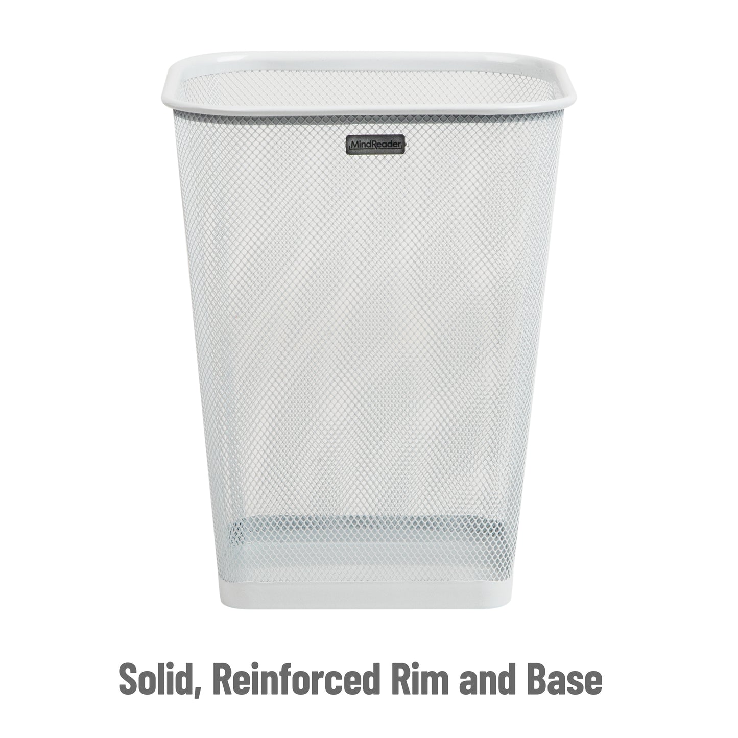 Mind Reader Mesh Trash Can, Waste Paper Basket, Square, Office, Metal Mesh, 9.75"L x 9.75"W x 12.25"H, Set of 2, Black
