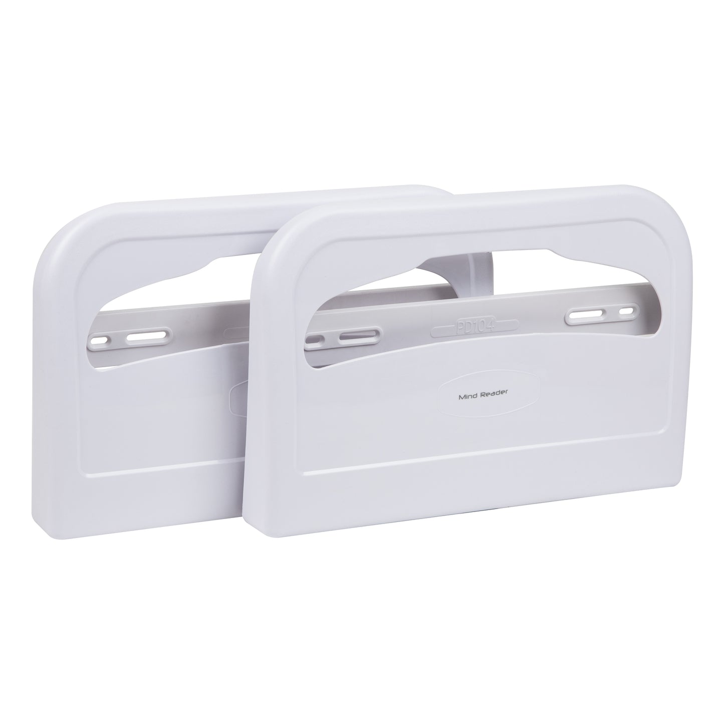Mind Reader Toilet Cover Dispenser, Disposable Paper Set Protectors, Wall Mounted, Restroom, Set of 2, 16.5"L x 11.25"W x 2"H, White