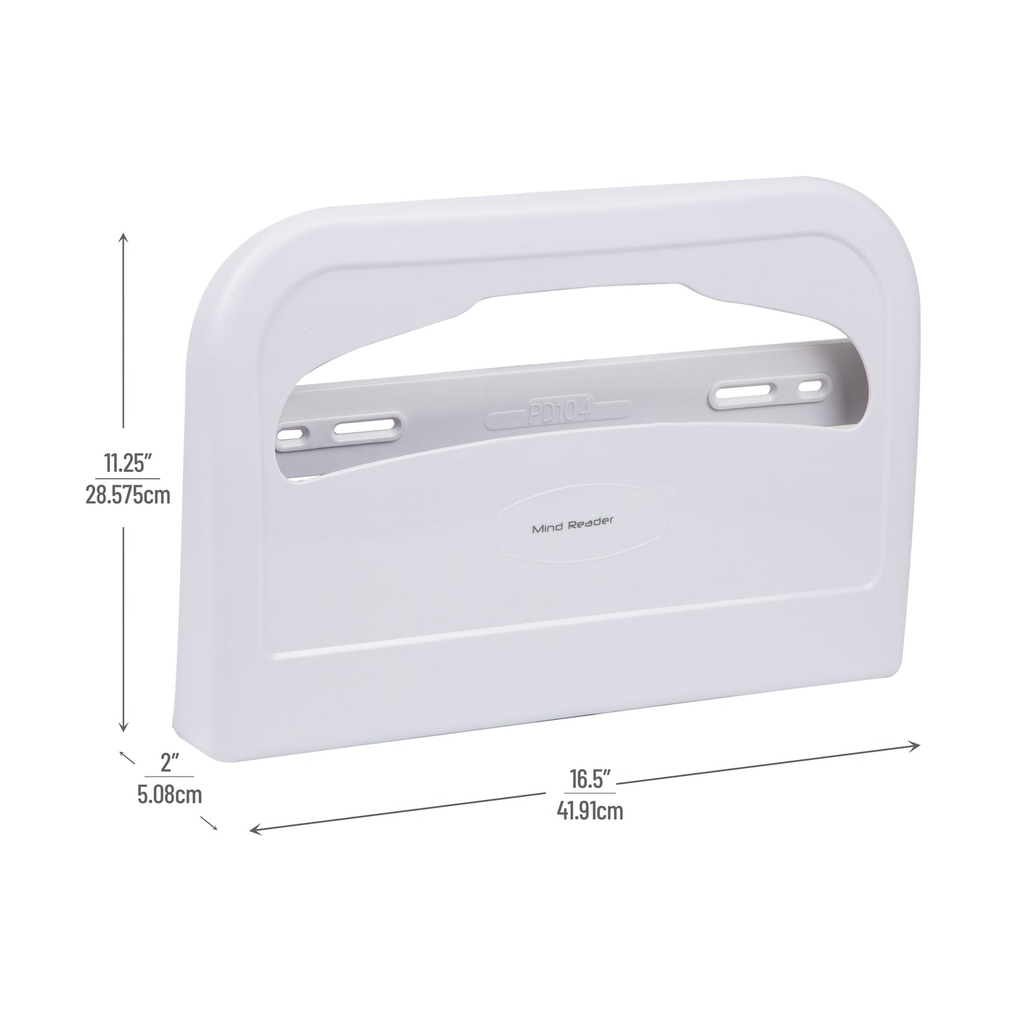 Mind Reader Toilet Cover Dispenser, Disposable Paper Set Protectors, Wall Mounted, Restroom, Set of 2, 16.5"L x 11.25"W x 2"H, White