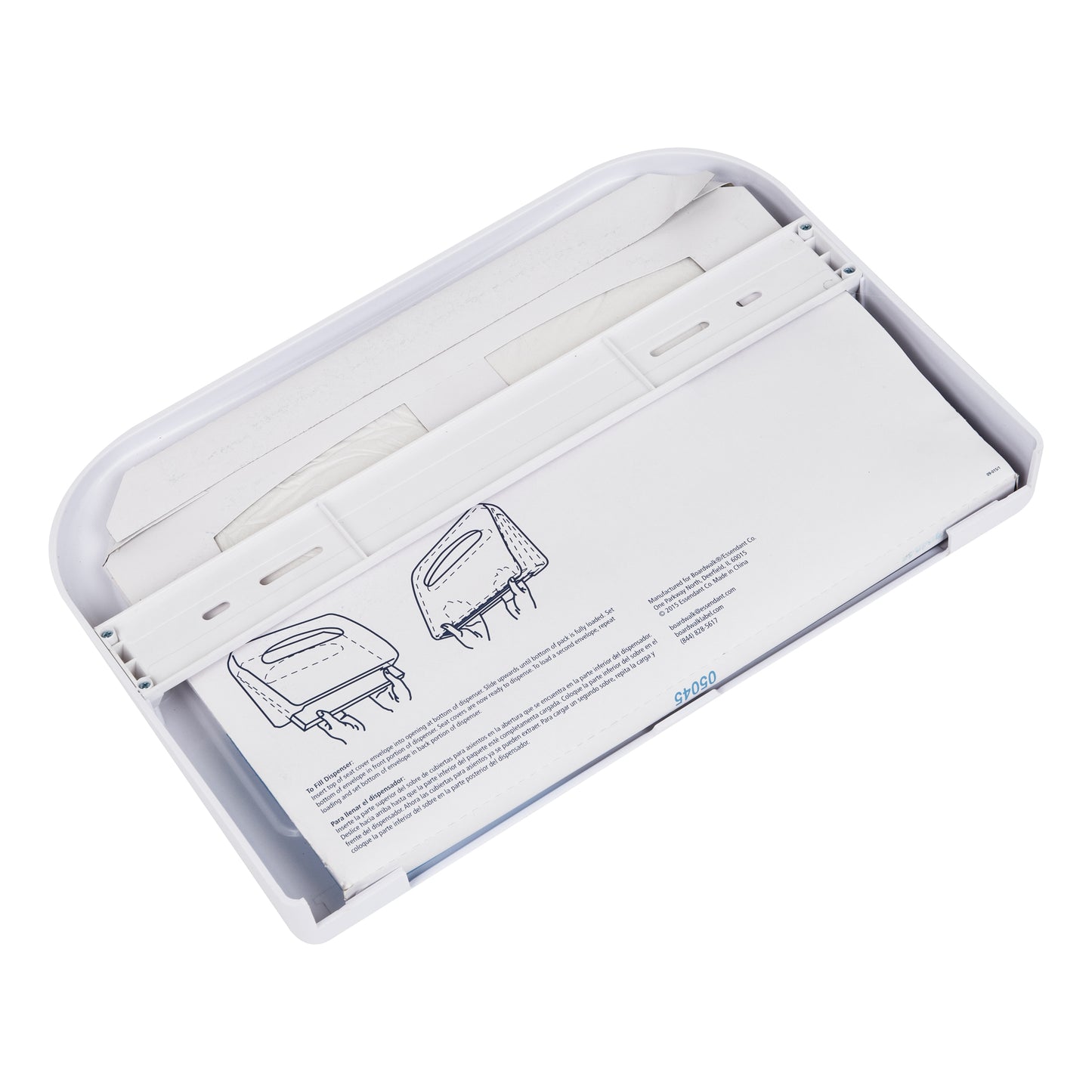 Mind Reader Toilet Cover Dispenser, Disposable Paper Set Protectors, Wall Mounted, Restroom, Set of 2, 16.5"L x 11.25"W x 2"H, White