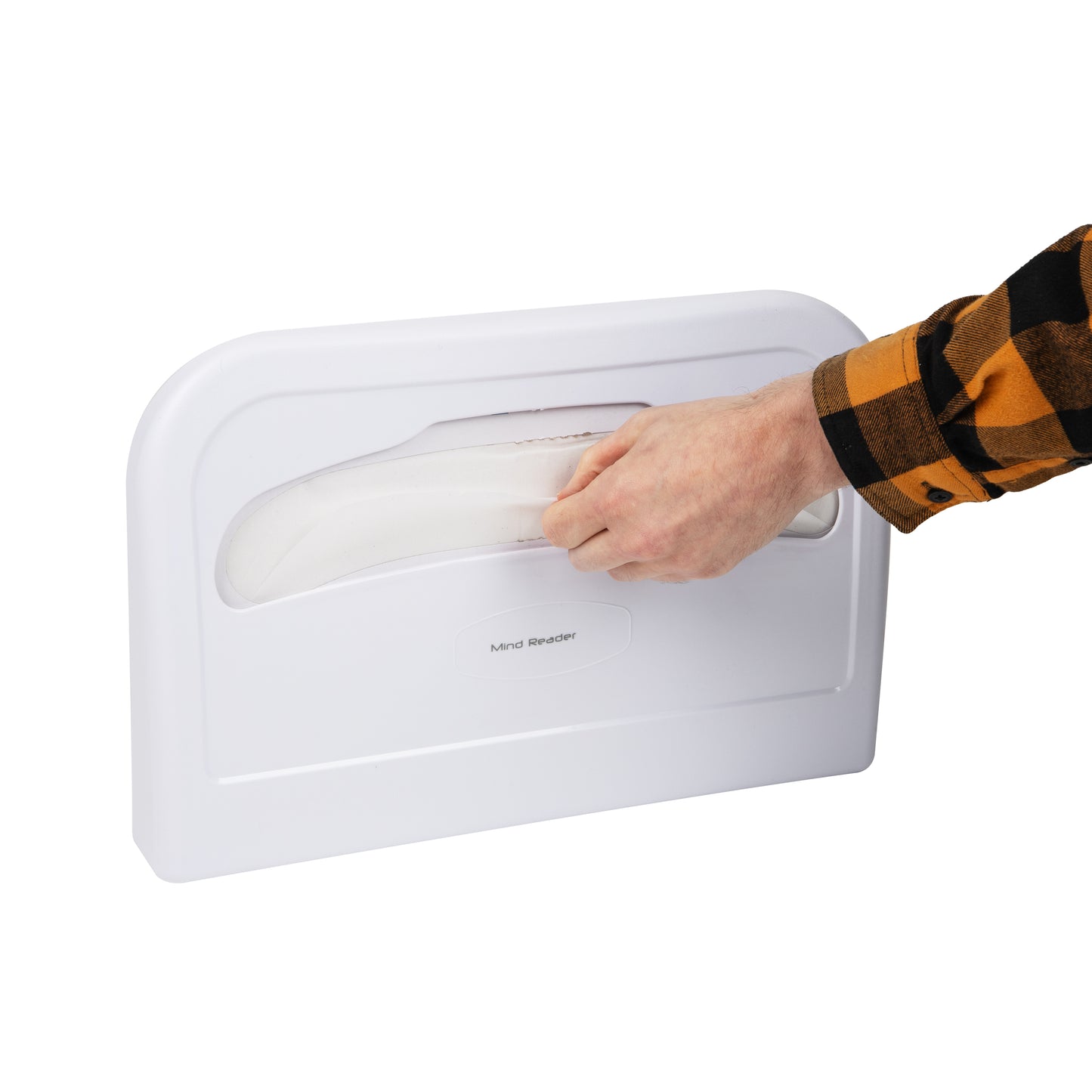 Mind Reader Toilet Cover Dispenser, Disposable Paper Set Protectors, Wall Mounted, Restroom, Set of 2, 16.5"L x 11.25"W x 2"H, White