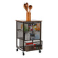 Mind Reader Cart with Drawers, Laundry Organizer, Storage, Bathroom, Kitchen, Metal Mesh, 15.75"L x 13"W x 24.25"H, Black