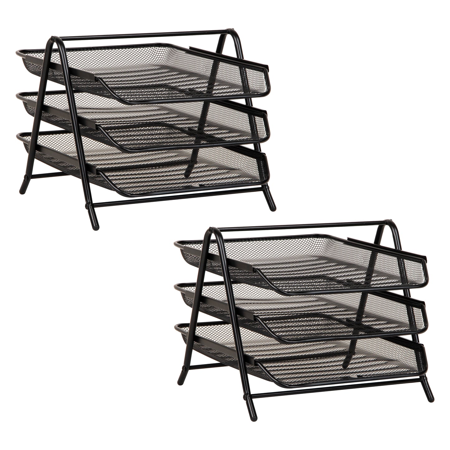 Mind Reader 3-Tier Paper Tray, Desktop Organizer, File Storage, Workspace, Office, Metal Mesh, 11.75"L x 13.75"W x 10"H