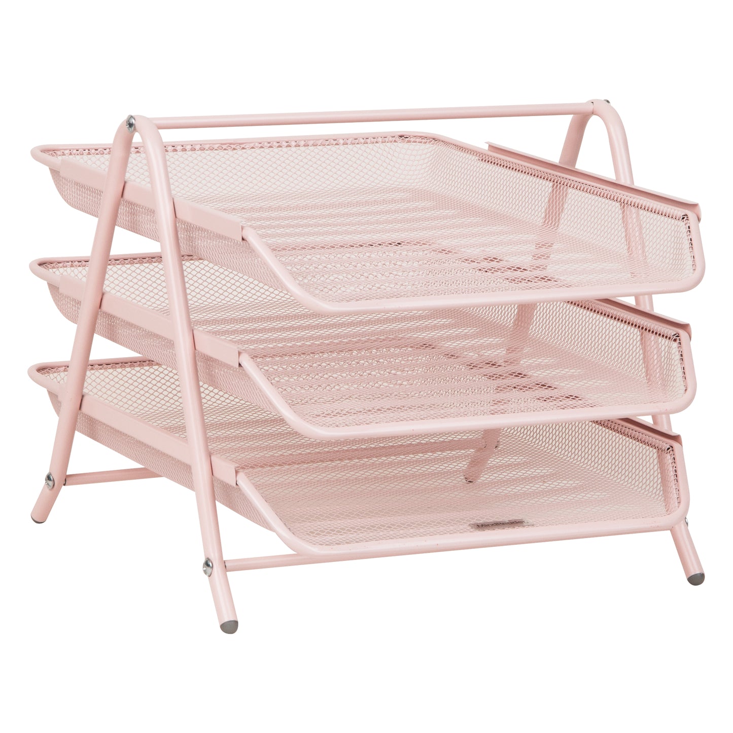 Mind Reader 3-Tier Paper Tray, Desktop Organizer, File Storage, Workspace, Office, Metal Mesh, 11.75"L x 13.75"W x 10"H