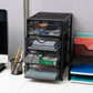 Mind Reader File Storage Drawers, Desktop Organizer, File Storage, Office, Metal Mesh, 10.25"L x 12.375"W x 16"H, Black