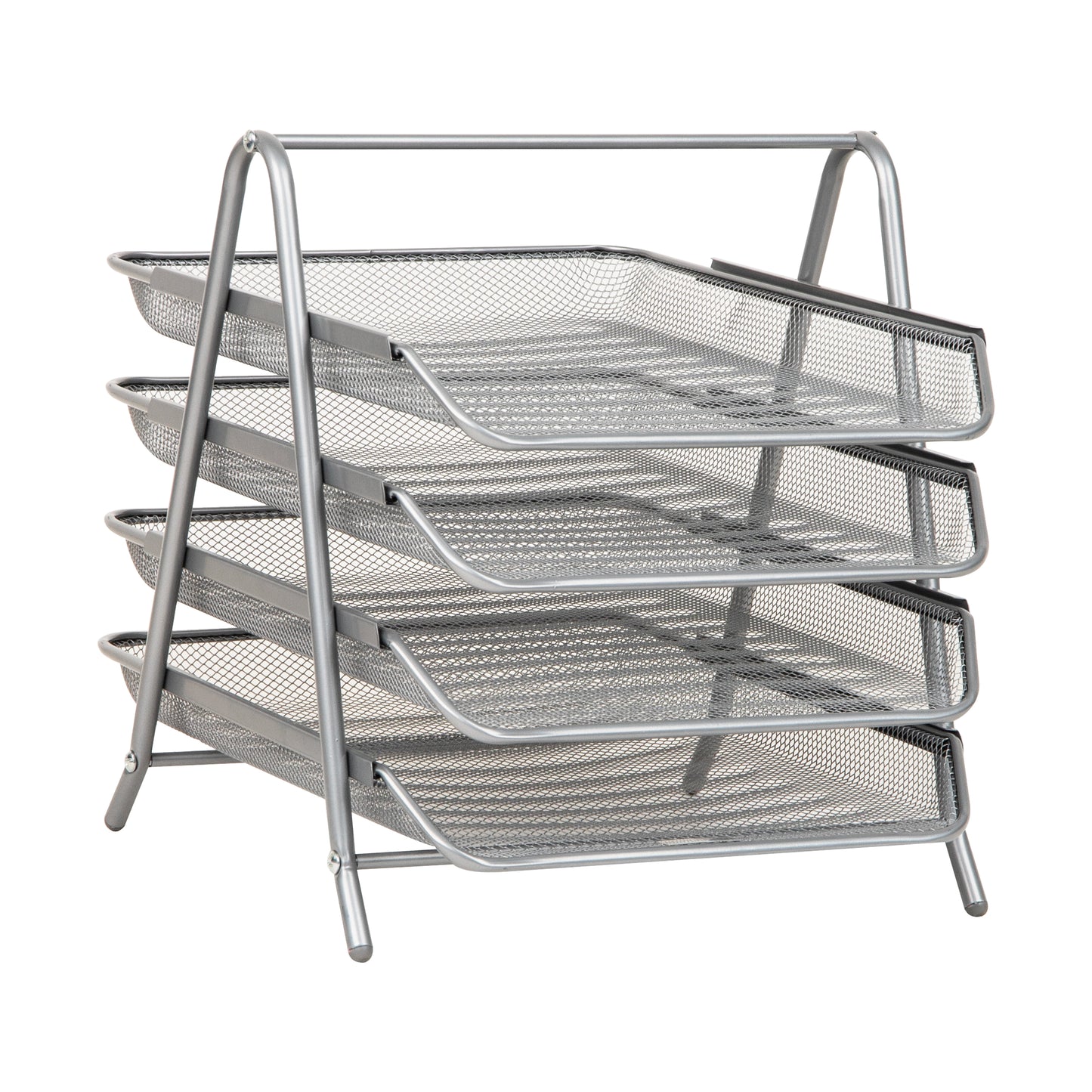 Mind Reader 4-Tier Paper Tray, Desktop Organizer, File Storage, Workspace, Office, Metal Mesh, 11.75"L x 13.75"W x 12.5"H