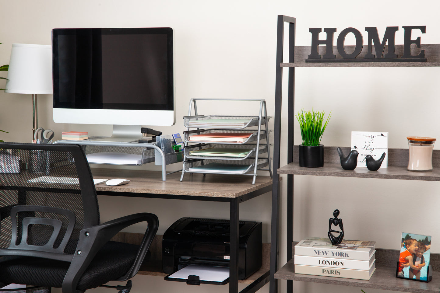Mind Reader 4-Tier Paper Tray, Desktop Organizer, File Storage, Workspace, Office, Metal Mesh, 11.75"L x 13.75"W x 12.5"H