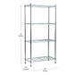 Mind Reader Storage Shelves, Garage Shelving, Storage Shelf, Pantry Org, Adjustable, Metal, 23.5"L x 11.75"W x 48"H, Silver