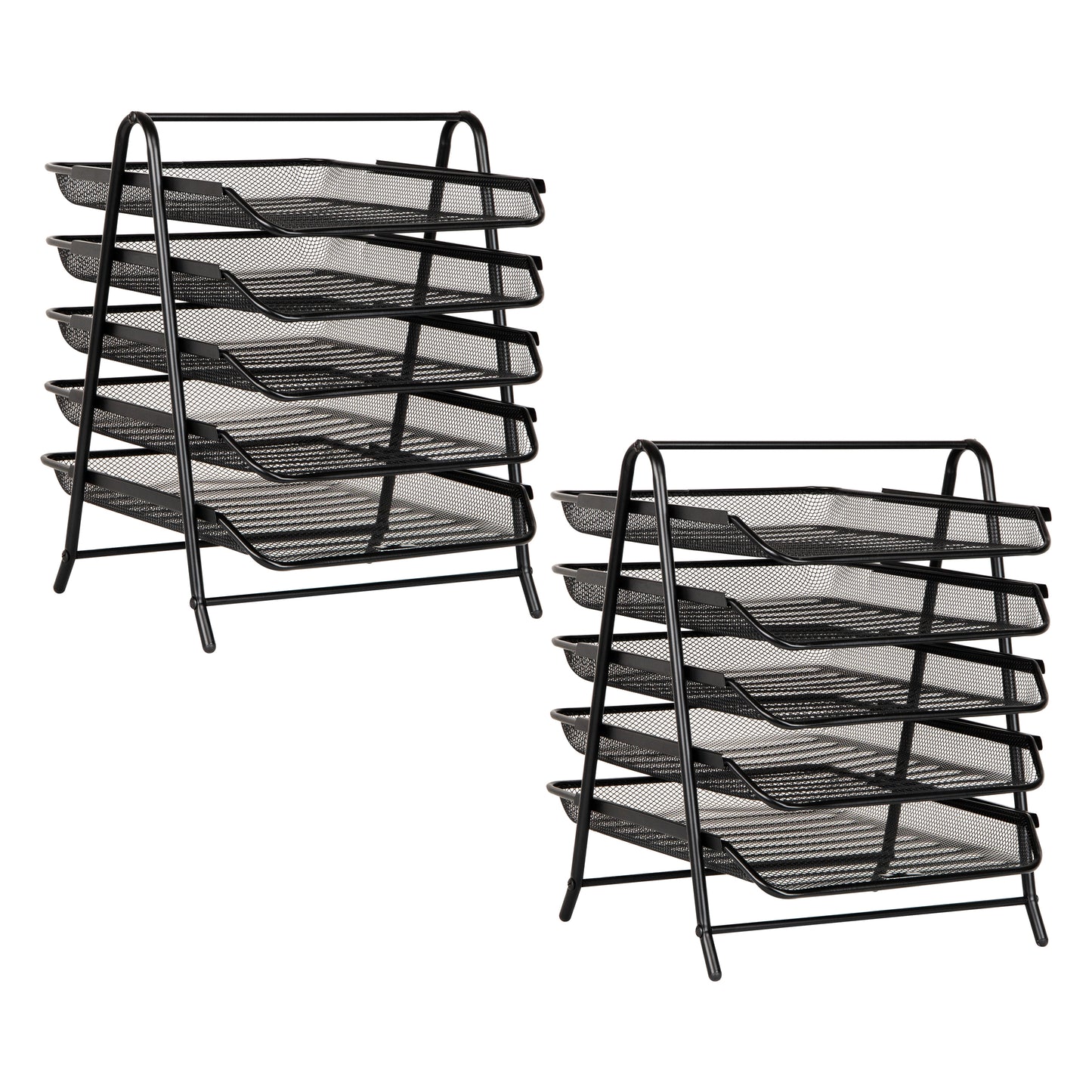 Mind Reader 5-Tier Paper Tray, Desktop Organizer, File Storage, Workspace, Office, Metal Mesh, 11.75"L x 14"W x 15"H