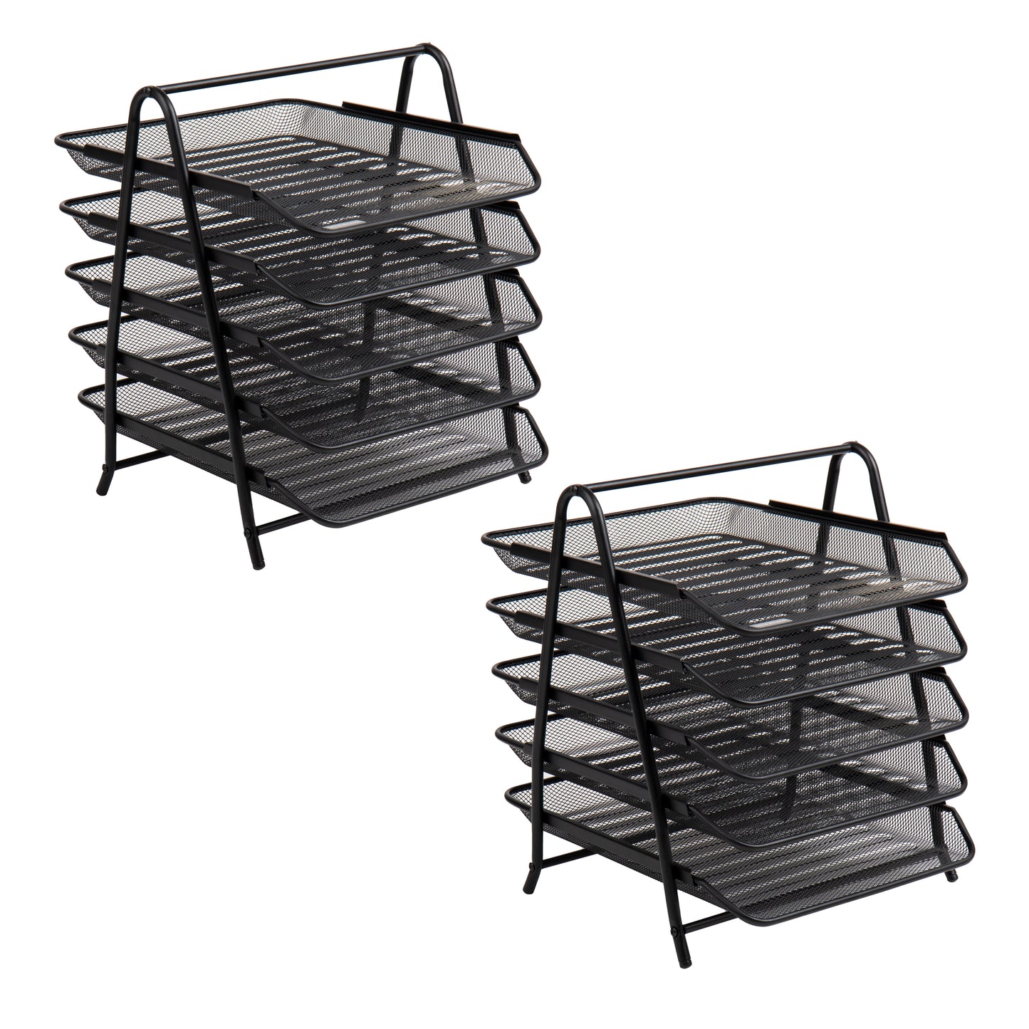 Mind Reader 5-Tier Paper Tray, Desktop Organizer, File Storage, Workspace, Office, Metal Mesh, 11.75"L x 14"W x 15"H