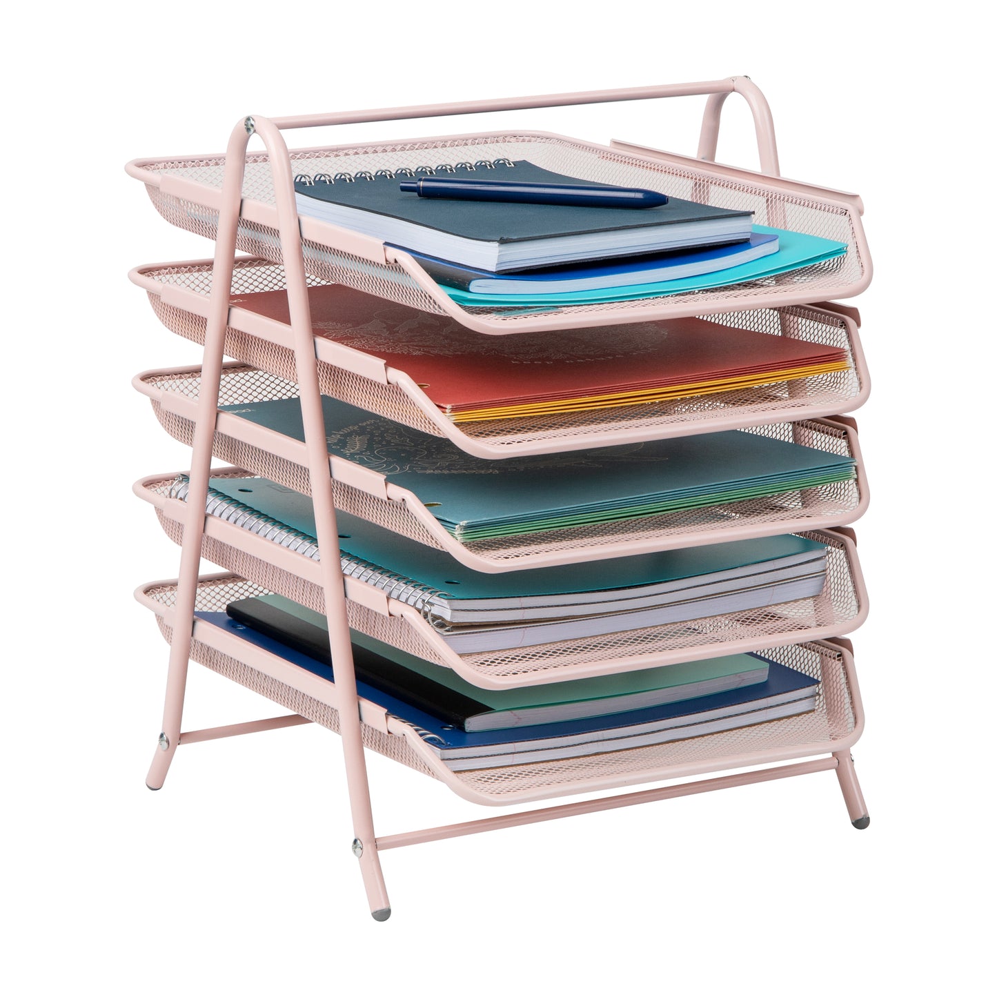Mind Reader Network Collection, 5-Tier Paper Tray, File Storage, Desktop Organizer, Metal Mesh
