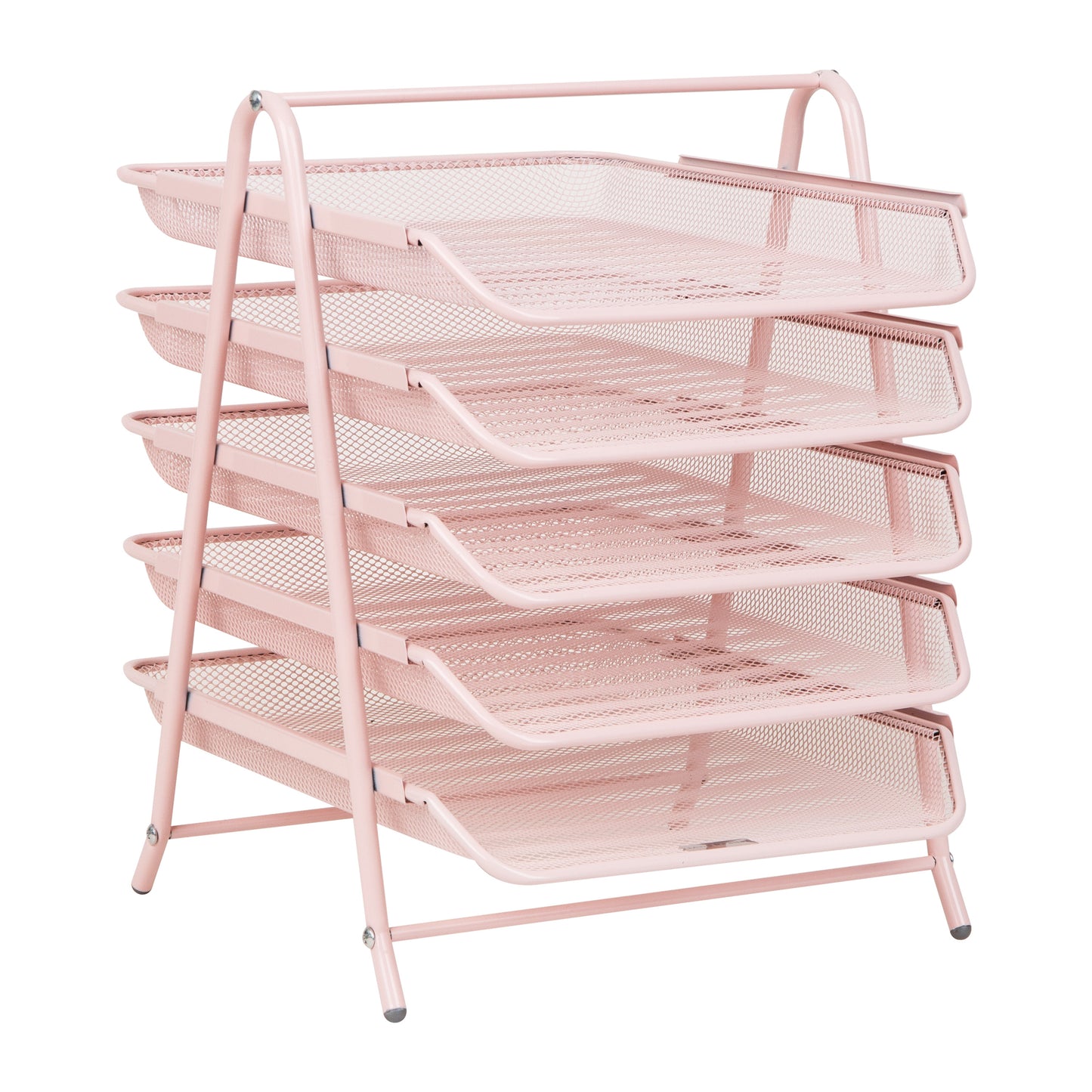 Mind Reader 5-Tier Paper Tray, Desktop Organizer, File Storage, Workspace, Office, Metal Mesh, 11.75"L x 14"W x 15"H