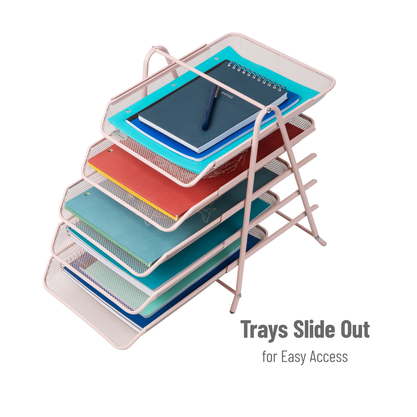 Mind Reader Network Collection, 5-Tier Paper Tray, File Storage, Desktop Organizer, Metal Mesh