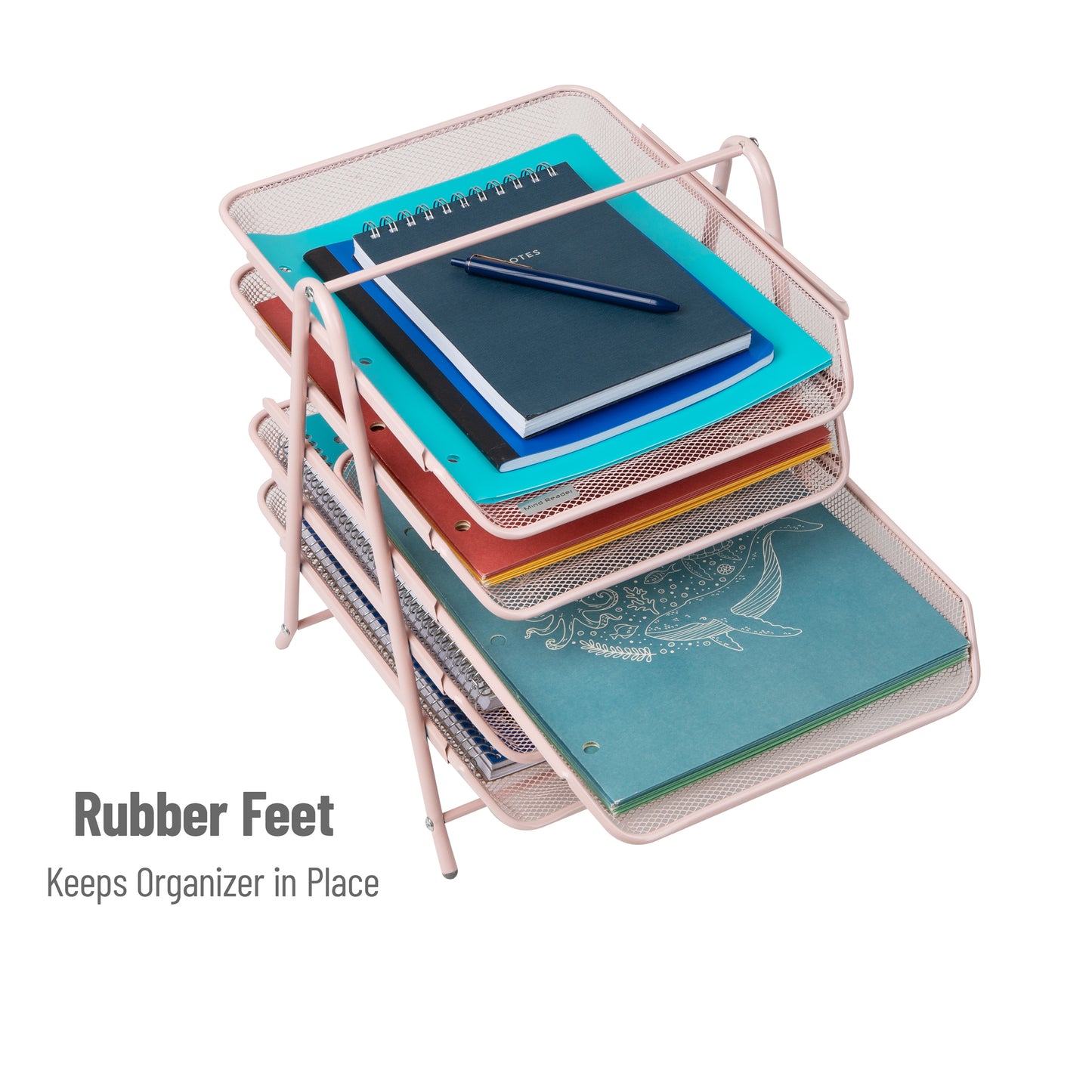 Mind Reader Network Collection, 5-Tier Paper Tray, File Storage, Desktop Organizer, Metal Mesh
