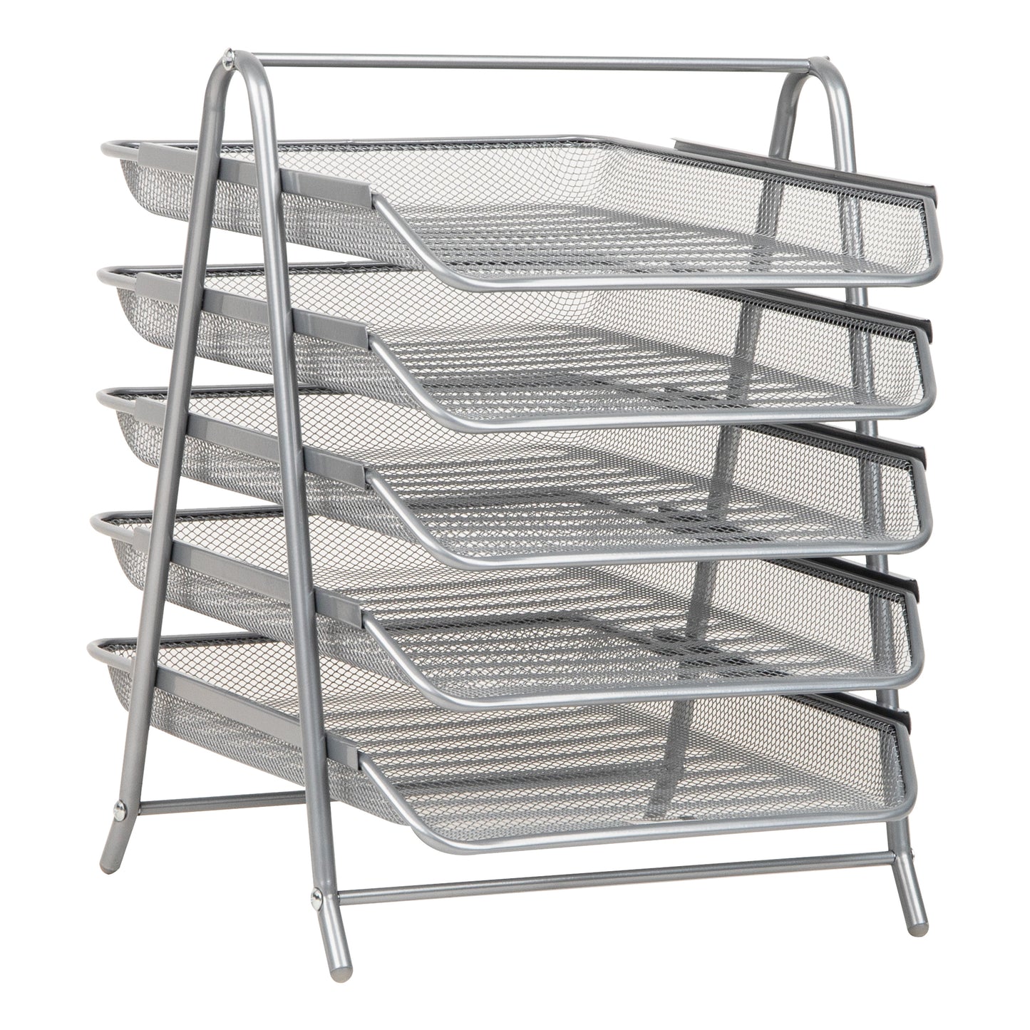 Mind Reader 5-Tier Paper Tray, Desktop Organizer, File Storage, Workspace, Office, Metal Mesh, 11.75"L x 14"W x 15"H