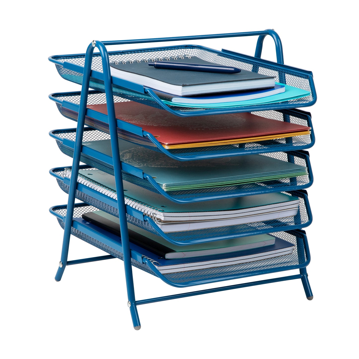 Mind Reader 5-Tier Paper Tray, Desktop Organizer, File Storage, Workspace, Office, Metal Mesh, 11.75"L x 14"W x 14.5"H