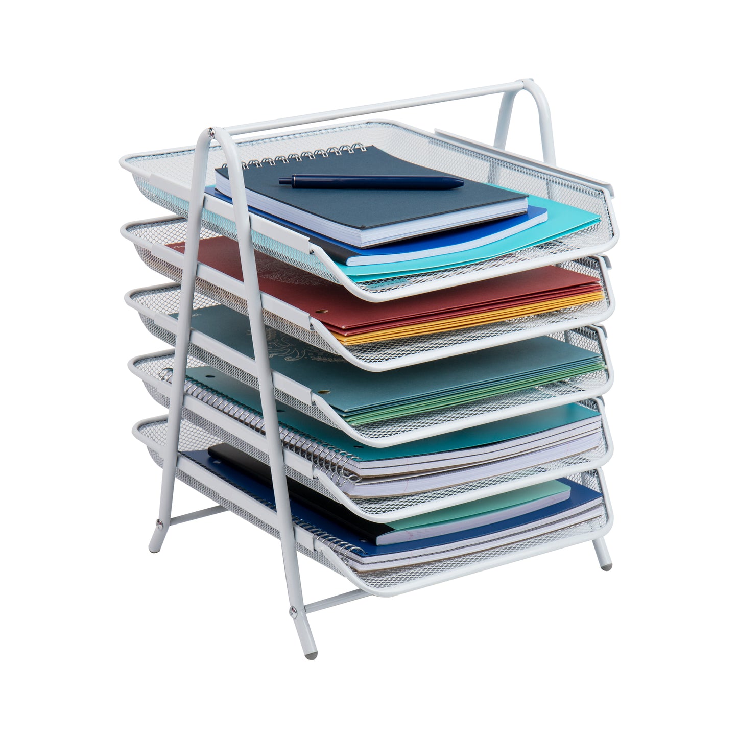 Mind Reader Network Collection, 5-Tier Paper Tray, File Storage, Desktop Organizer, Metal Mesh