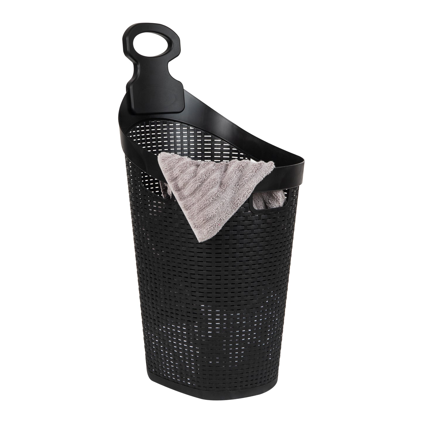 Mind Reader Basket Collection, Mobile Laundry Hamper, 61 Liter (15kg/33lbs) Capacity, Black