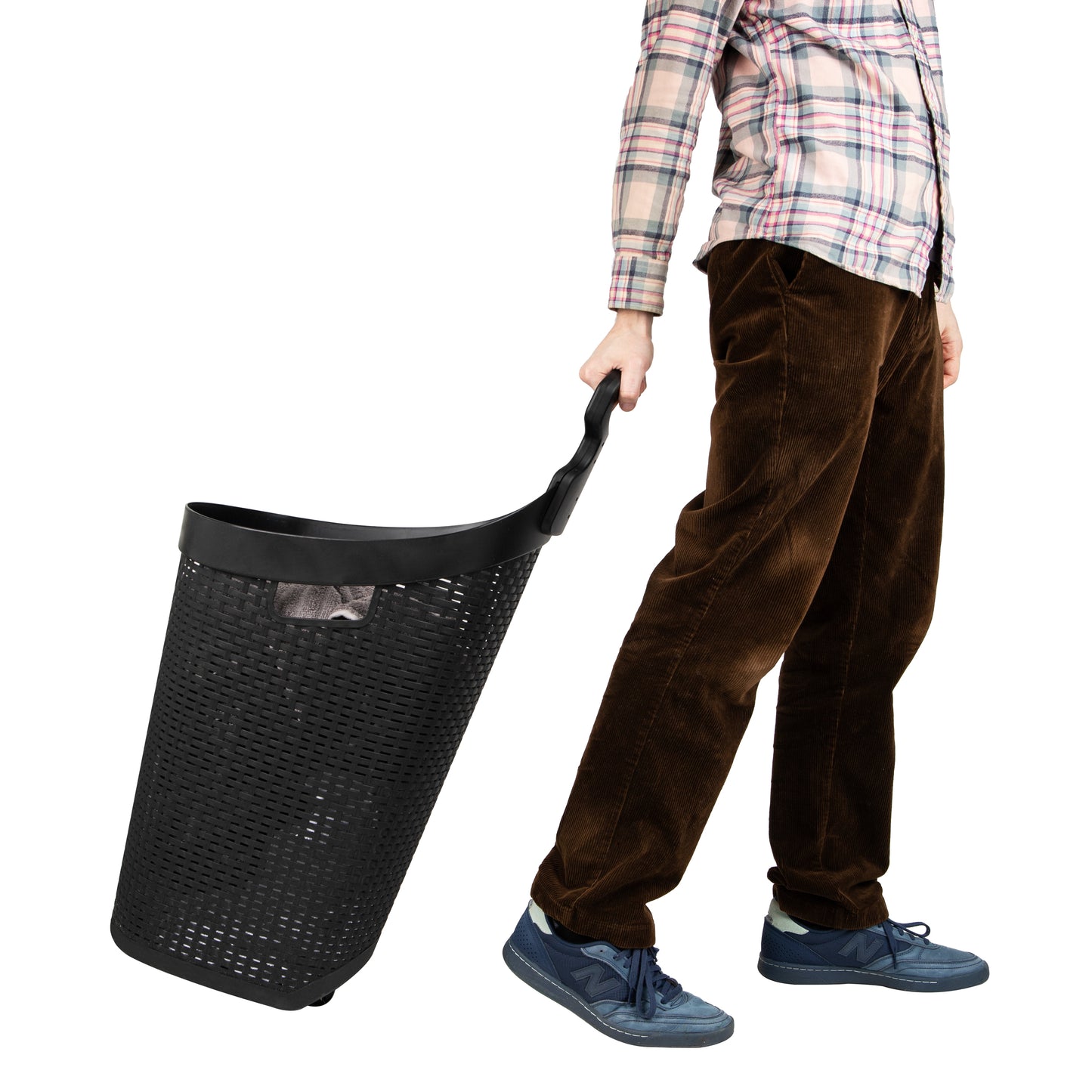 Mind Reader Basket Collection, Mobile Laundry Hamper, 61 Liter (15kg/33lbs) Capacity, Black