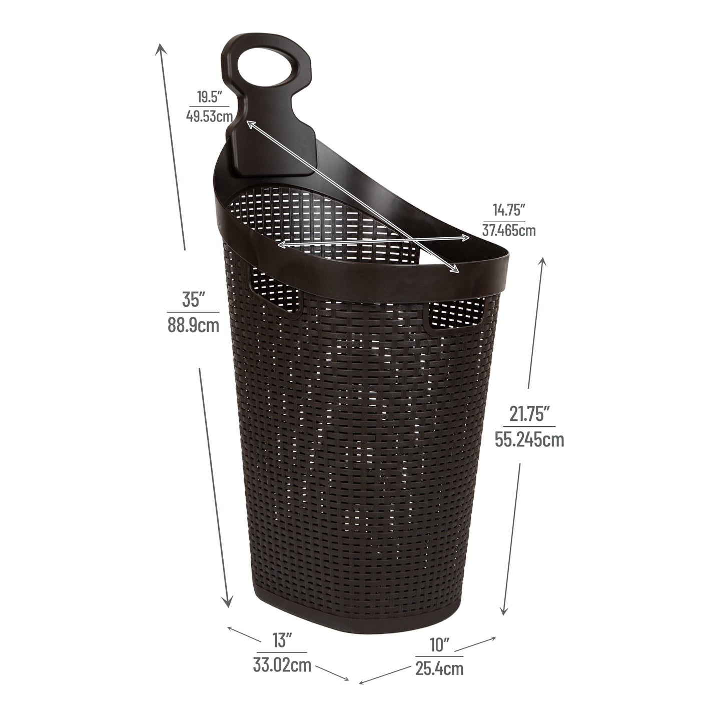 Mind Reader Basket Collection, Mobile Laundry Hamper, 61 Liter (15kg/33lbs) Capacity, Black