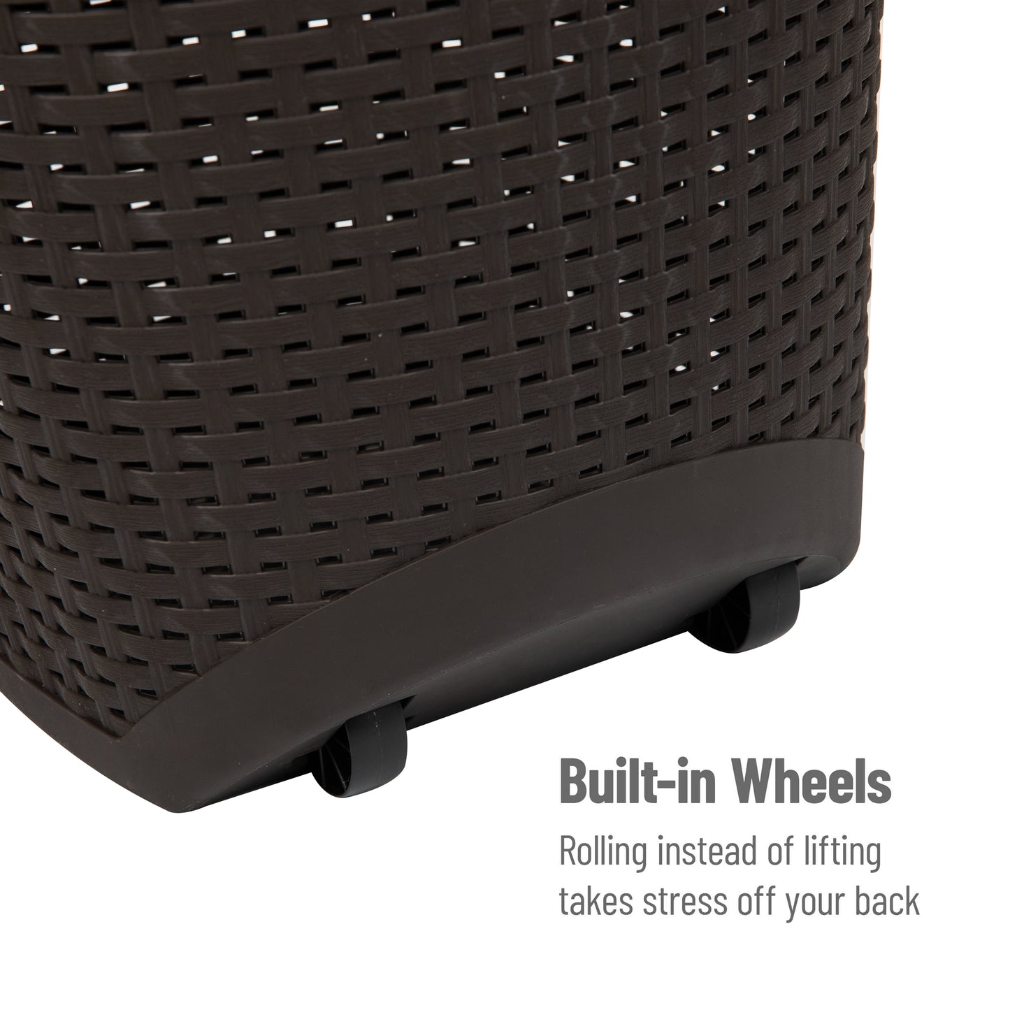 Mind Reader Basket Collection, Mobile Laundry Hamper, 61 Liter (15kg/33lbs) Capacity, Black