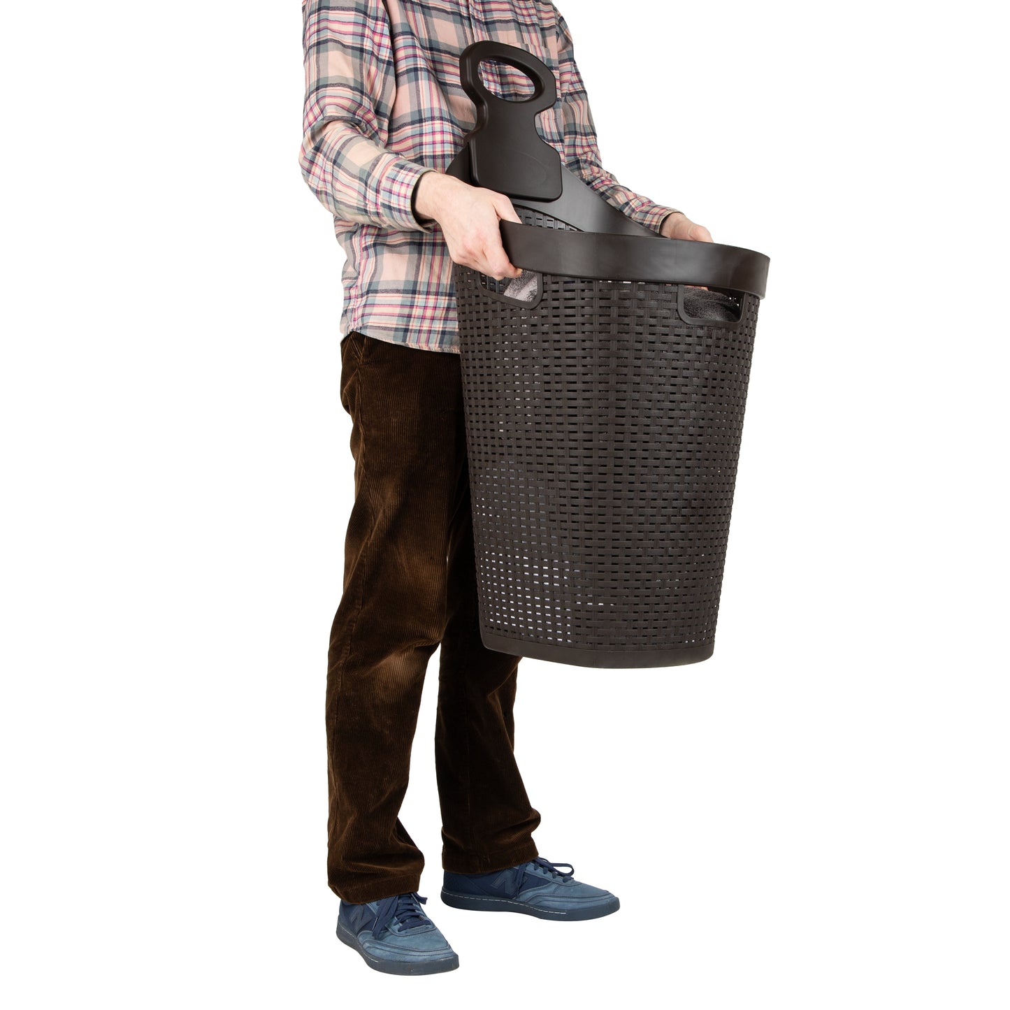 Mind Reader Basket Collection, Mobile Laundry Hamper, 61 Liter (15kg/33lbs) Capacity, Black
