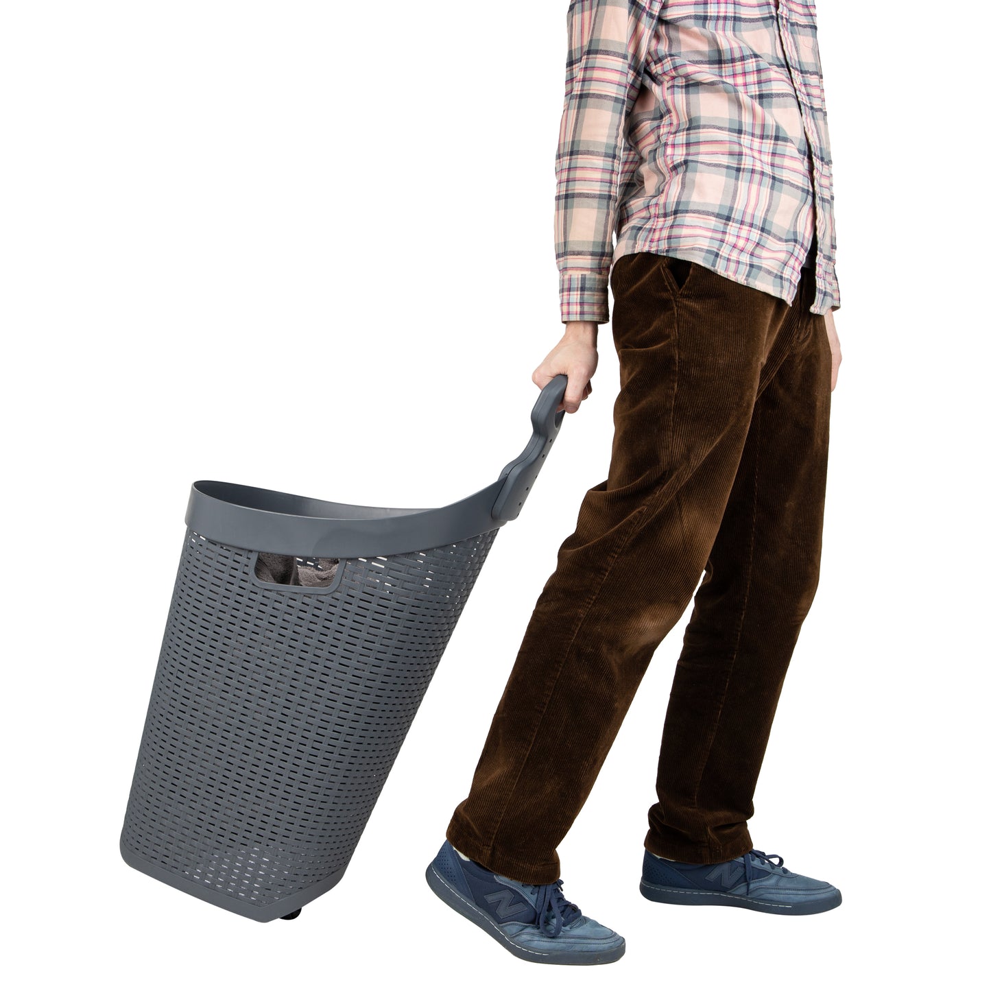 Mind Reader Basket Collection, Mobile Laundry Hamper, 61 Liter (15kg/33lbs) Capacity, Black