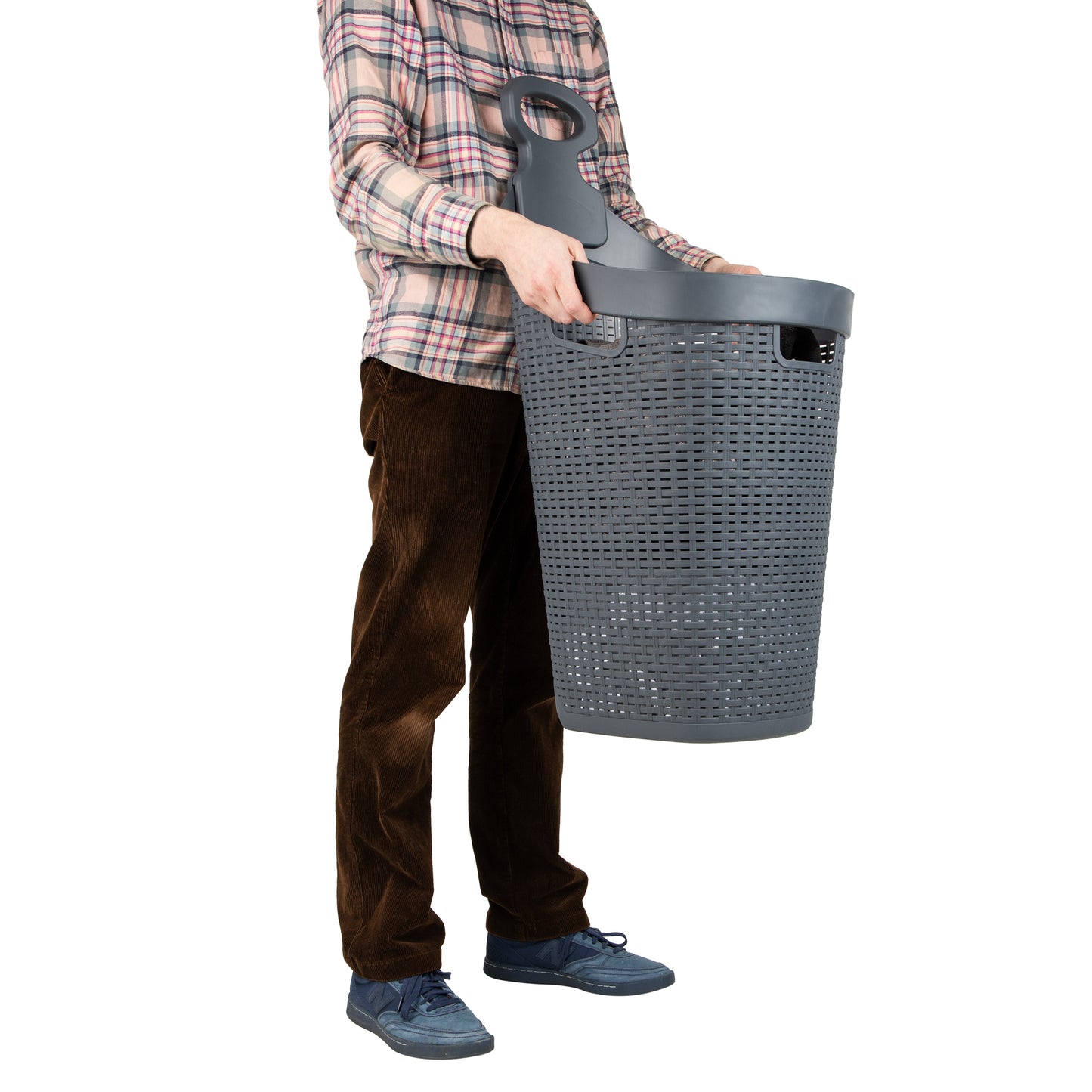 Mind Reader Basket Collection, Mobile Laundry Hamper, 61 Liter (15kg/33lbs) Capacity, Black