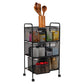 Mind Reader Cart with Drawers, Laundry Organizer, Utility Cart, Bathroom, Kitchen, Metal Mesh, Black
