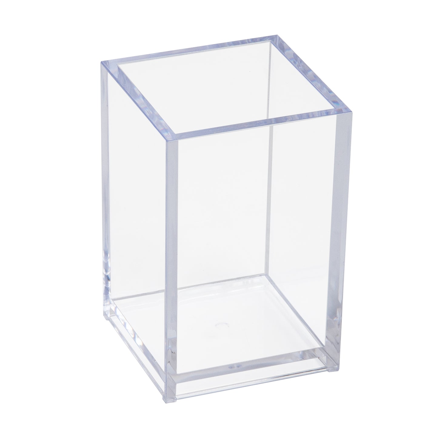 Mind Reader Pen Cup, Accessory Holder, Desktop Organization, Office, Acrylic, 2.5"L x 2.5"W x 4"H, Clear