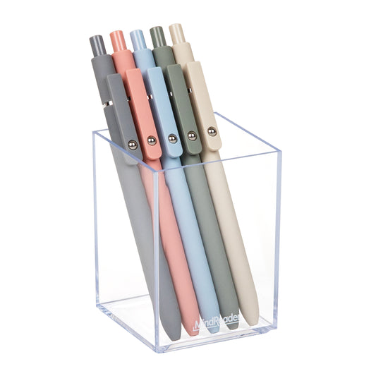 Mind Reader Pen Cup, Accessory Holder, Desktop Organization, Office, Acrylic, 2.5"L x 2.5"W x 4"H, Clear