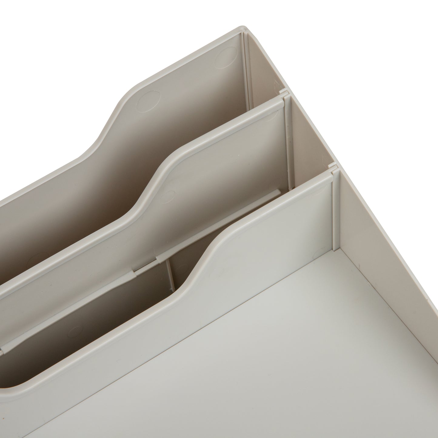 Mind Reader Desktop Organizer, Vertical File Holder, Paper Trays, Office, Plastic, 12.5"L x 11.75"W x 9.5"H, Beige