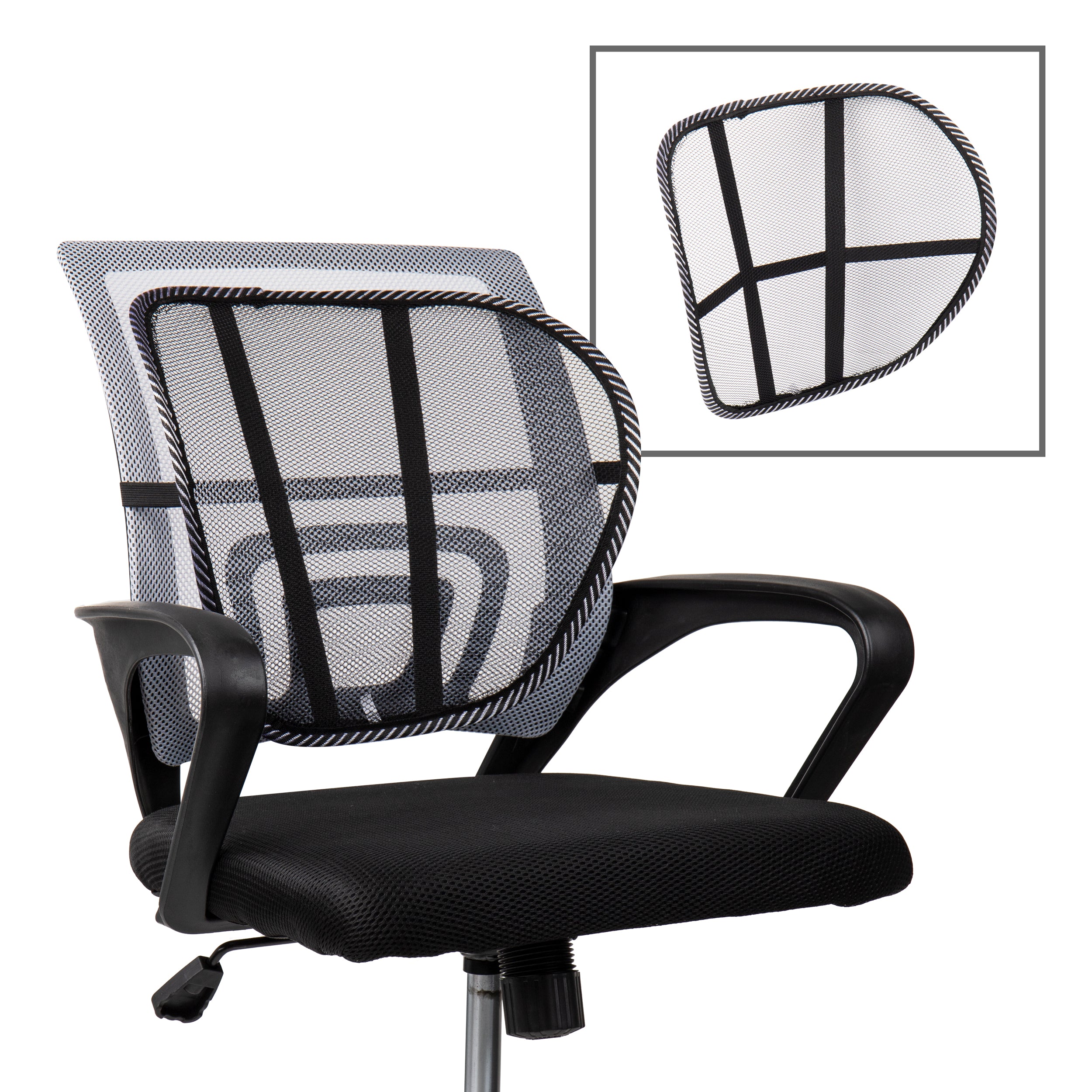 Car Chair Lumbar Support Mesh Back Cushion Double Mesh Lumbar Cushion Air  Flow Breathable Back Support Cushion