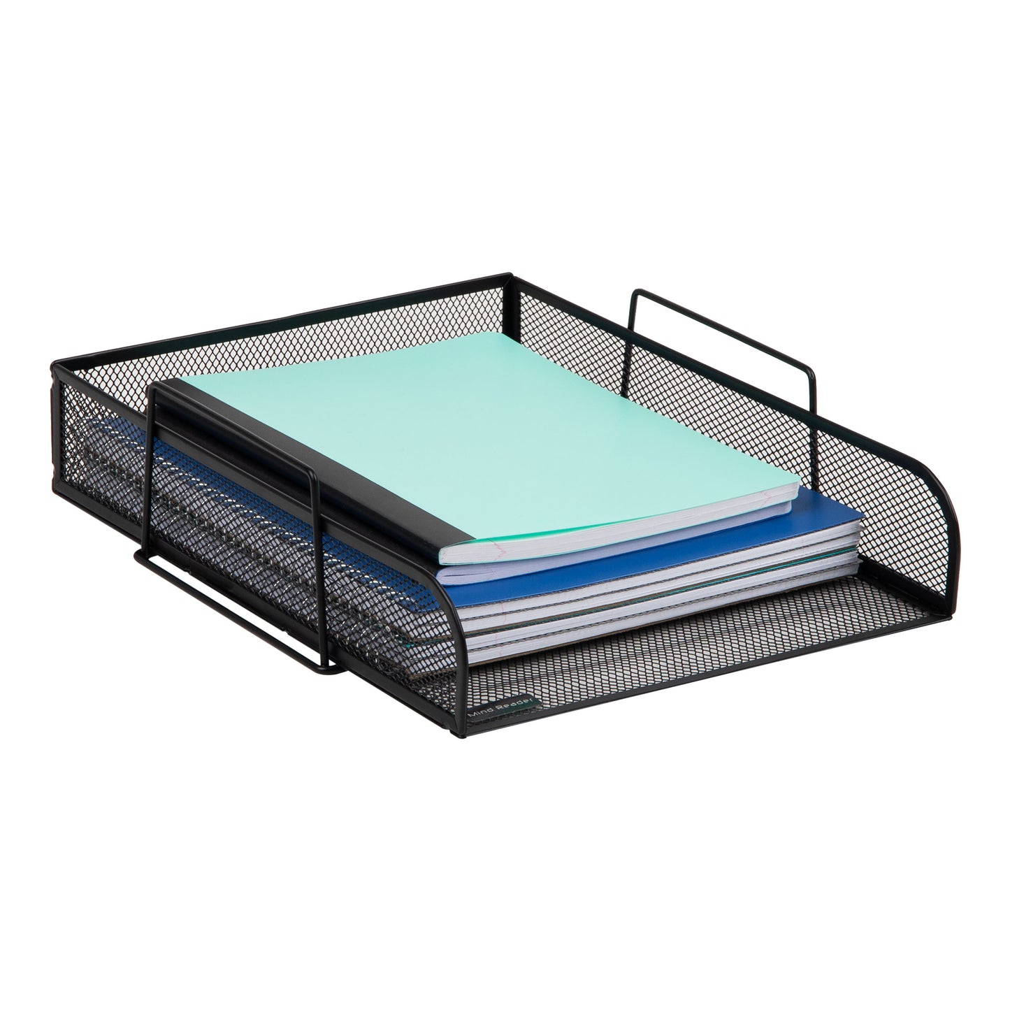 Mind Reader Stackable Paper Tray, Desktop Organizer, File Storage, Office, Metal Mesh, 10.5"L x13.5"W x11.25"H, 4 Pcs., Black