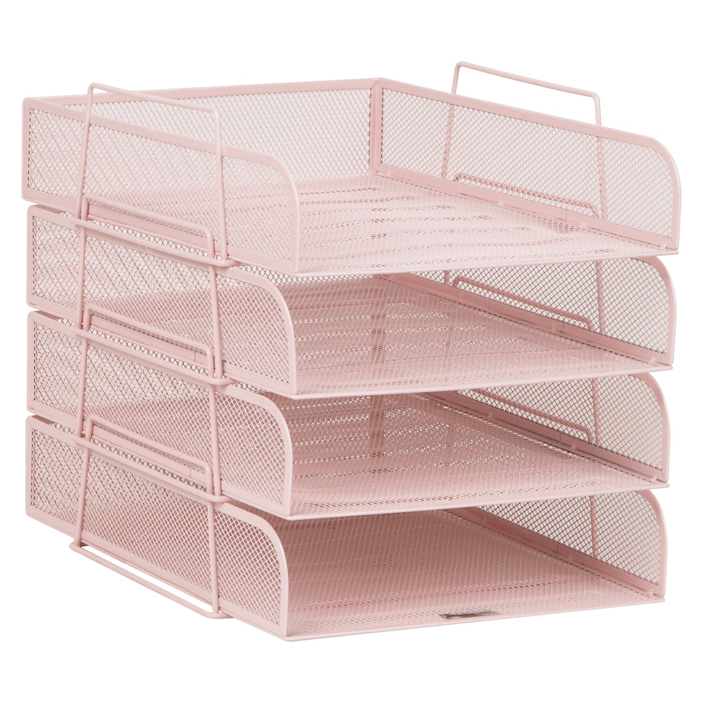 Mind Reader Stackable Paper Tray, Desktop Organizer, File Storage, Office, Metal Mesh, 10.5"L x13.5"W x11.25"H, 4 Pcs., Black