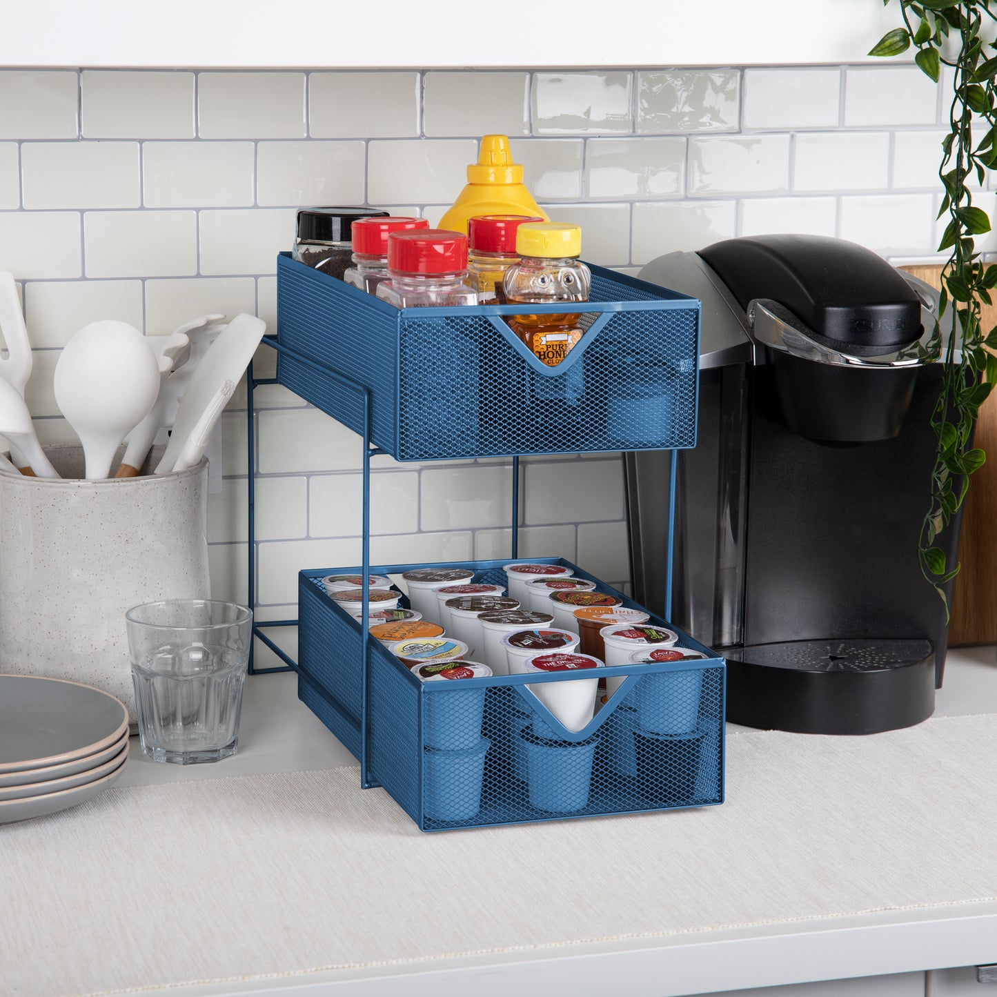 Mind Reader Network Collection, Storage Basket, Kitchen, Desk, Makeup Organizer, Metal Mesh