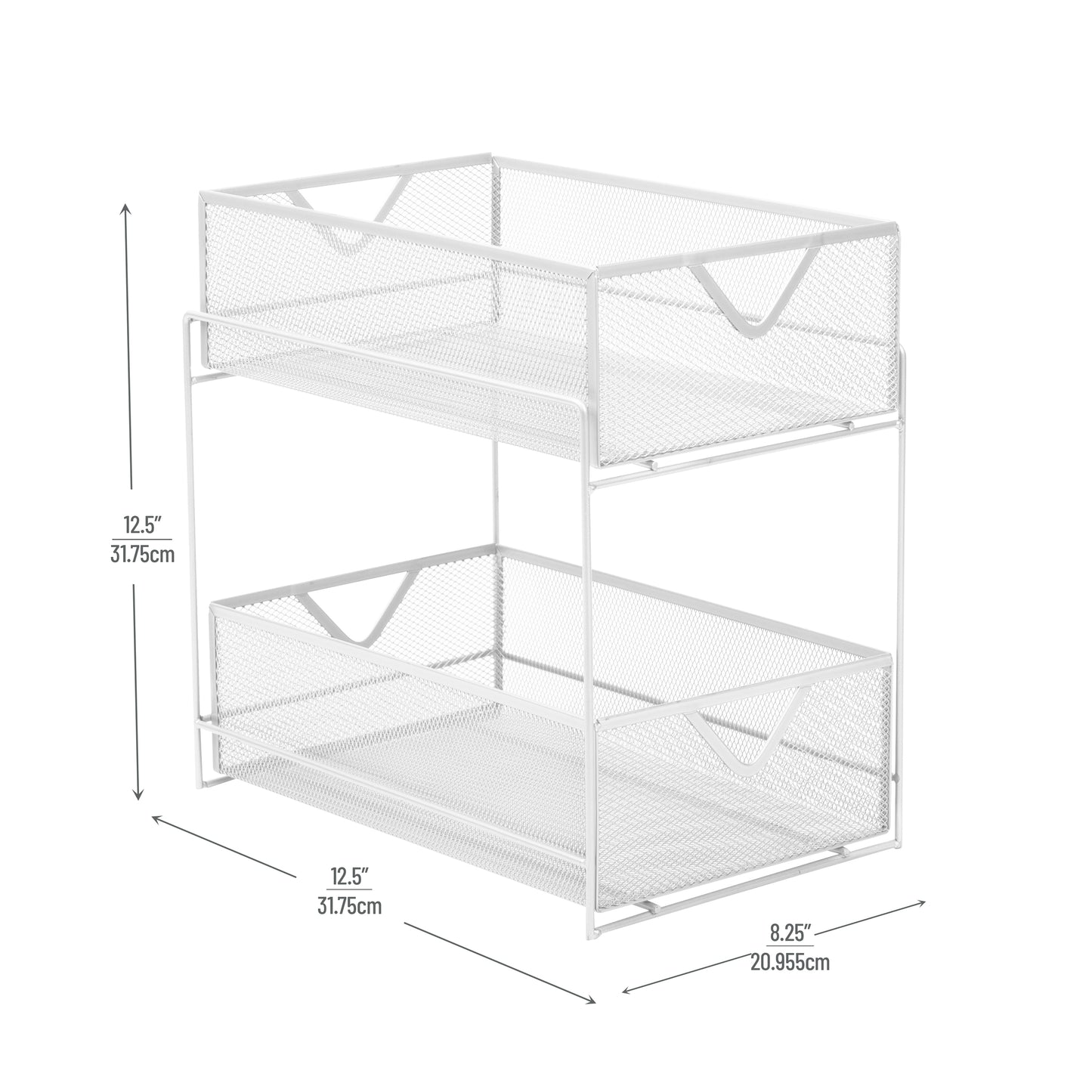 Mind Reader Accessory Organizer, Supply Storage, Makeup, Crafts, Office, Kitchen, Metal Mesh, 8.25"L x 12.5"W x 12.5"H